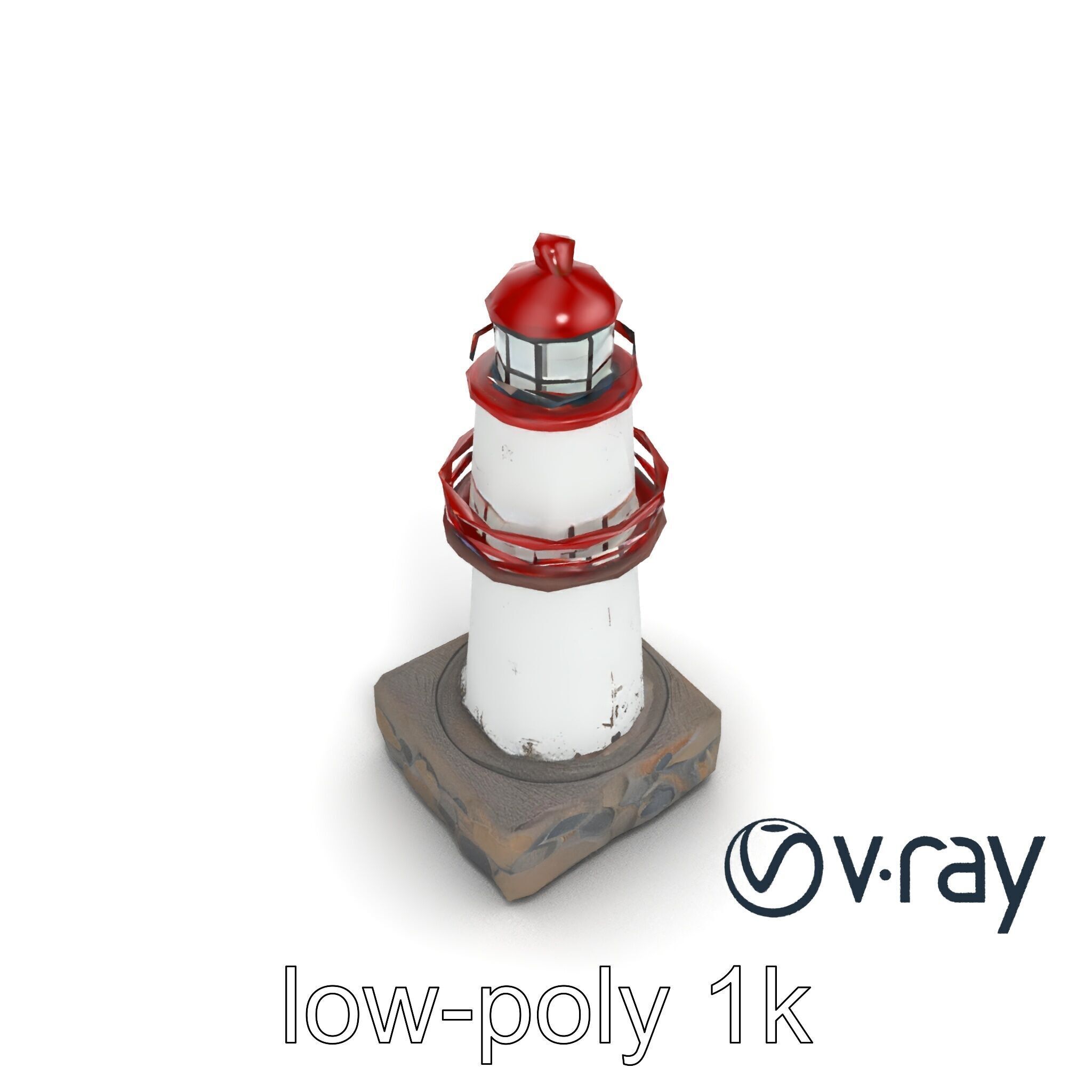 Rustic Lighthouse Model Pack with Textured Details Low-poly 3D model_8