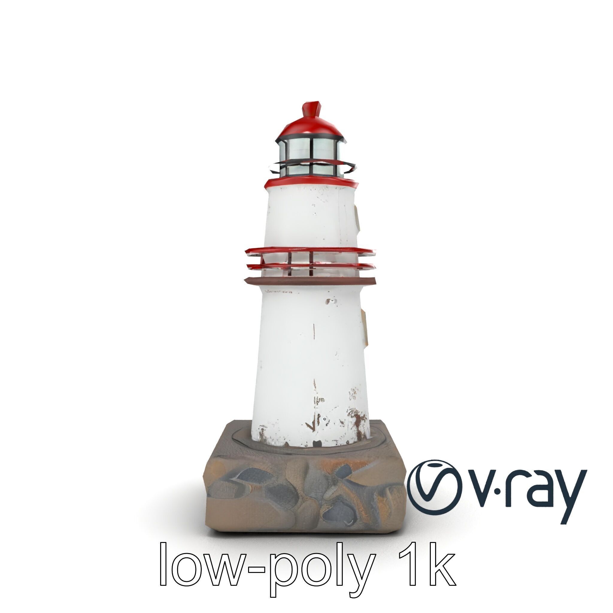 Rustic Lighthouse Model Pack with Textured Details Low-poly 3D model_13