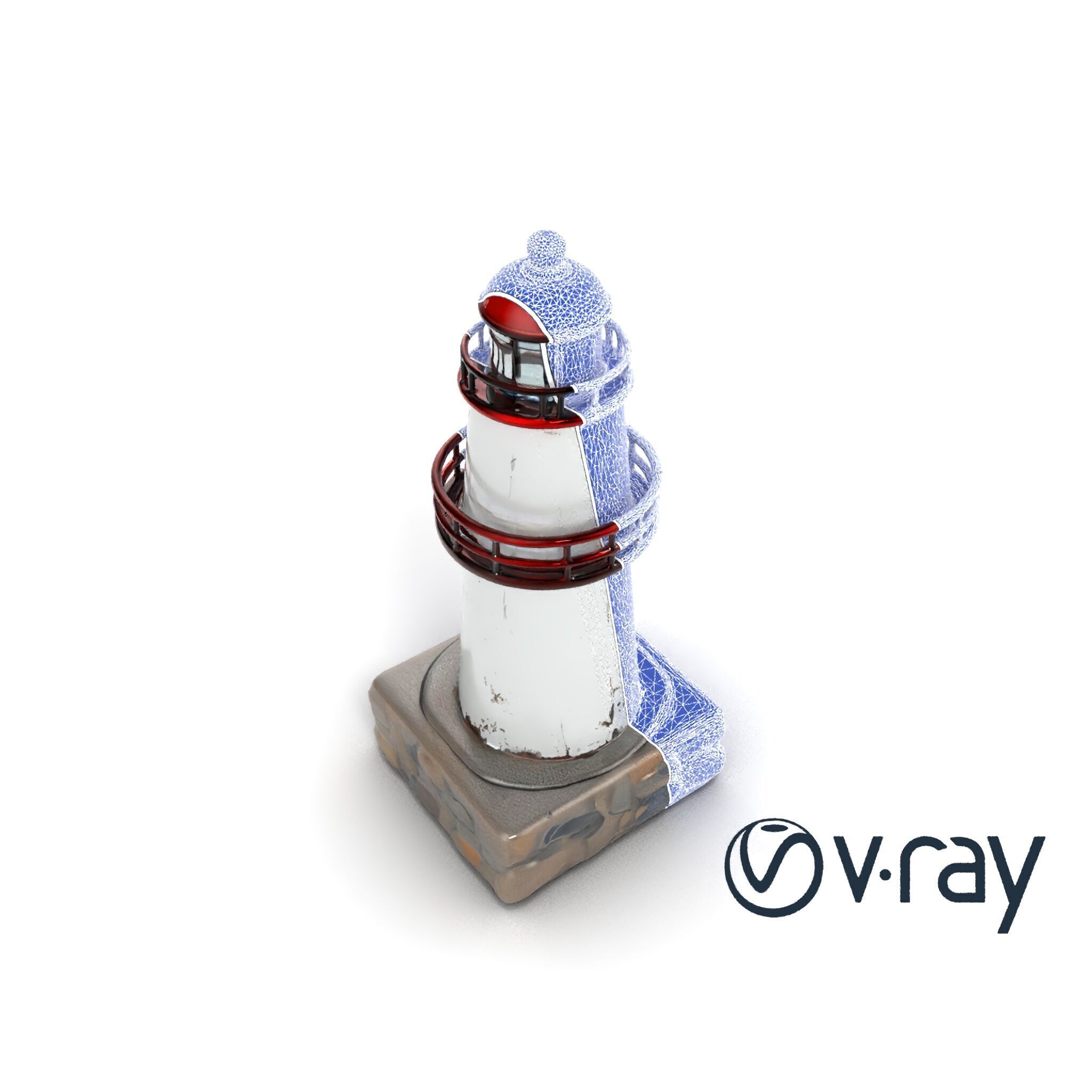 Rustic Lighthouse Model Pack with Textured Details Low-poly 3D model_25