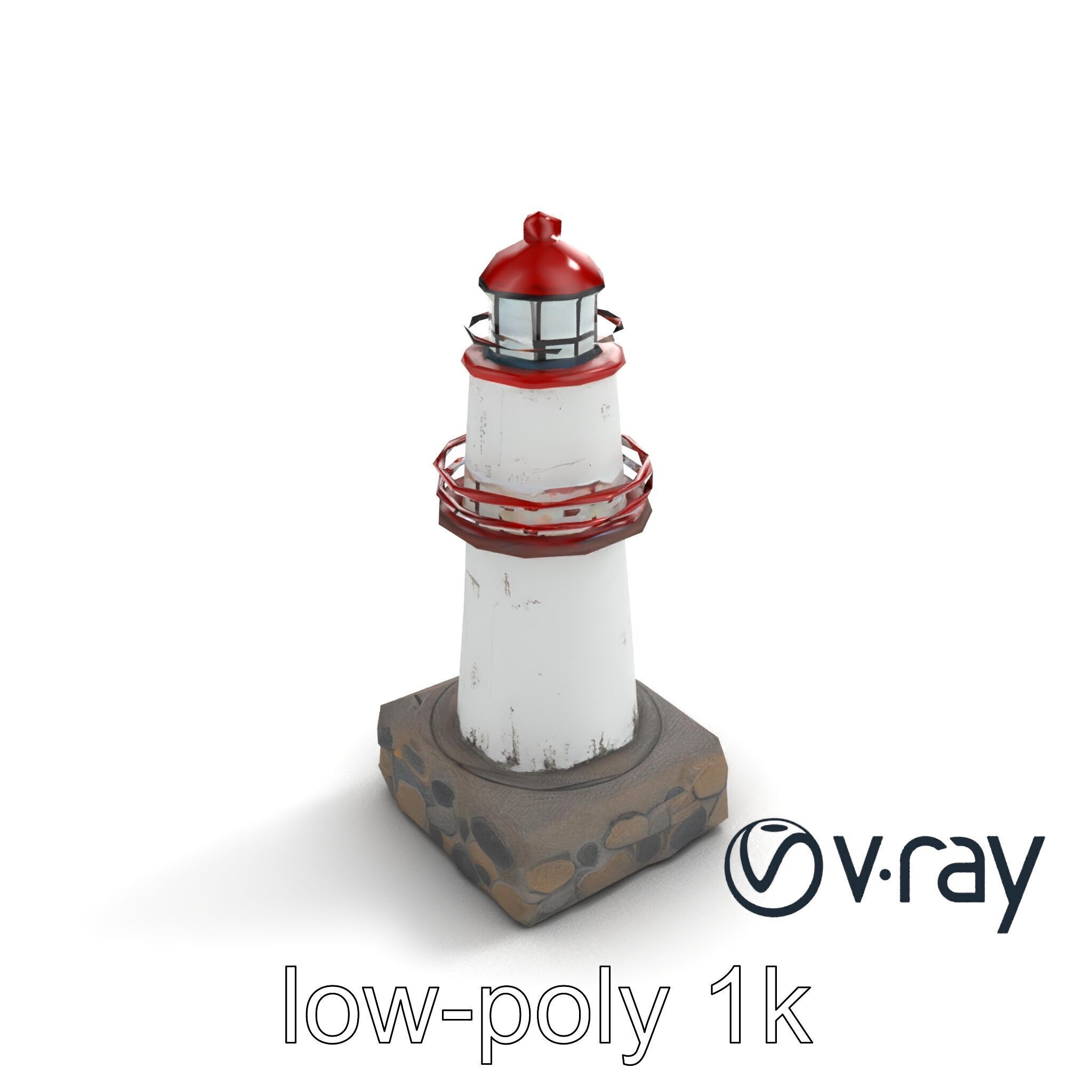 Rustic Lighthouse Model Pack with Textured Details Low-poly 3D model_5