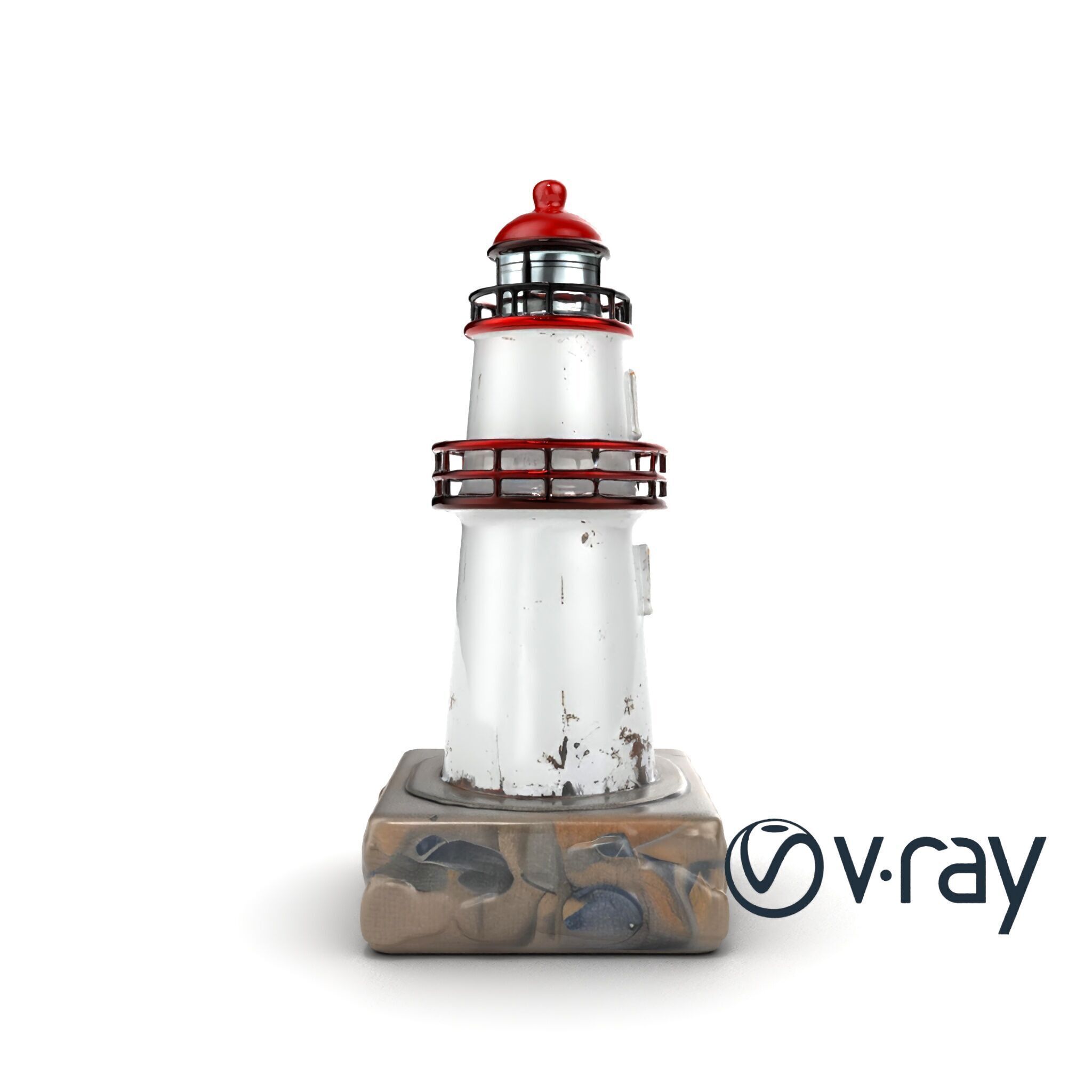 Rustic Lighthouse Model Pack with Textured Details Low-poly 3D model_18