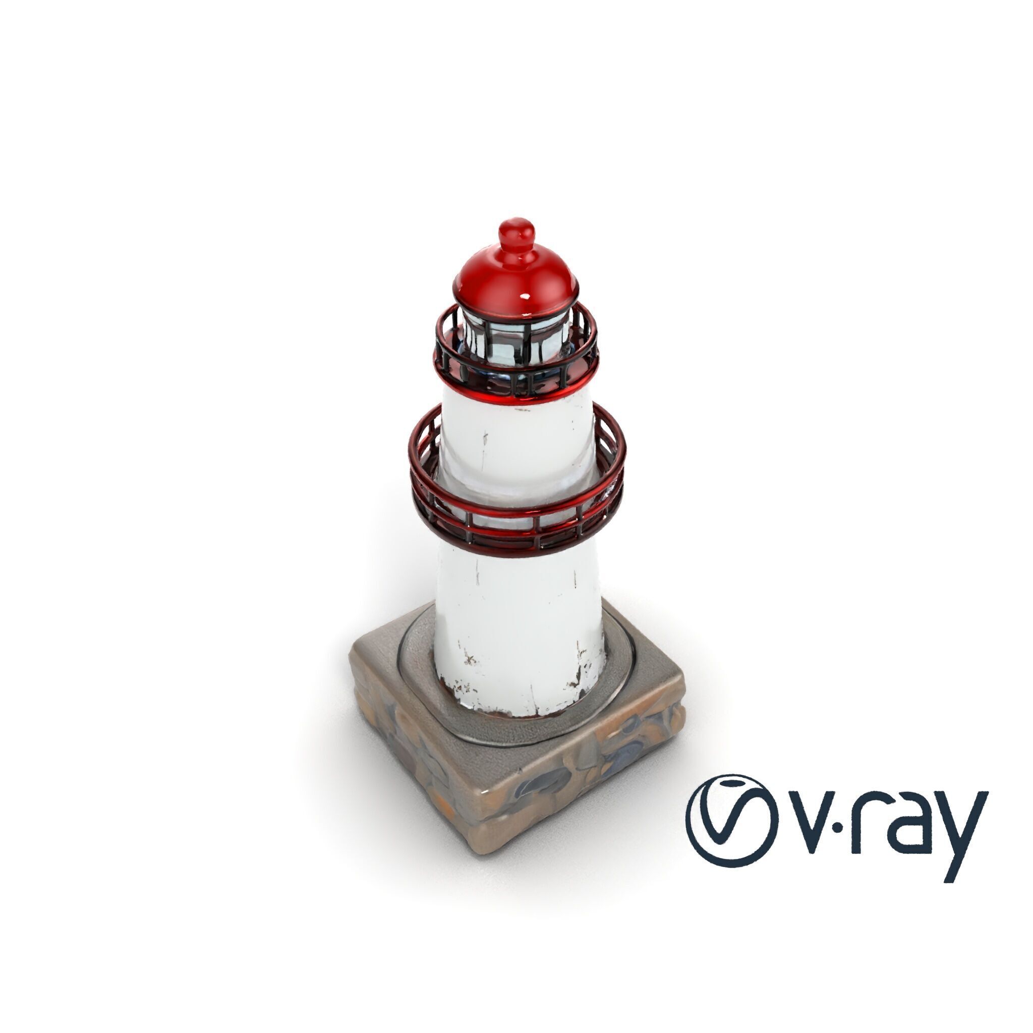 Rustic Lighthouse Model Pack with Textured Details Low-poly 3D model_12