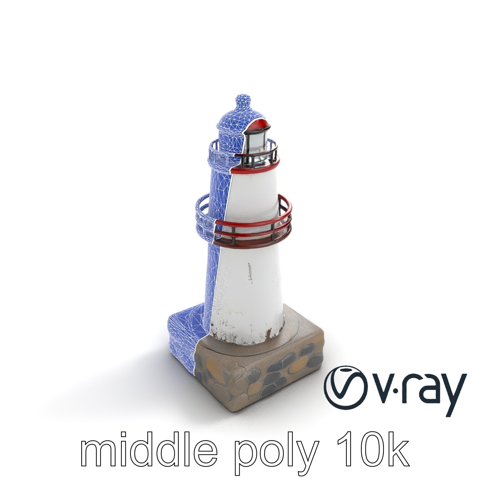 Rustic Lighthouse Model Pack with Textured Details Low-poly 3D model_17