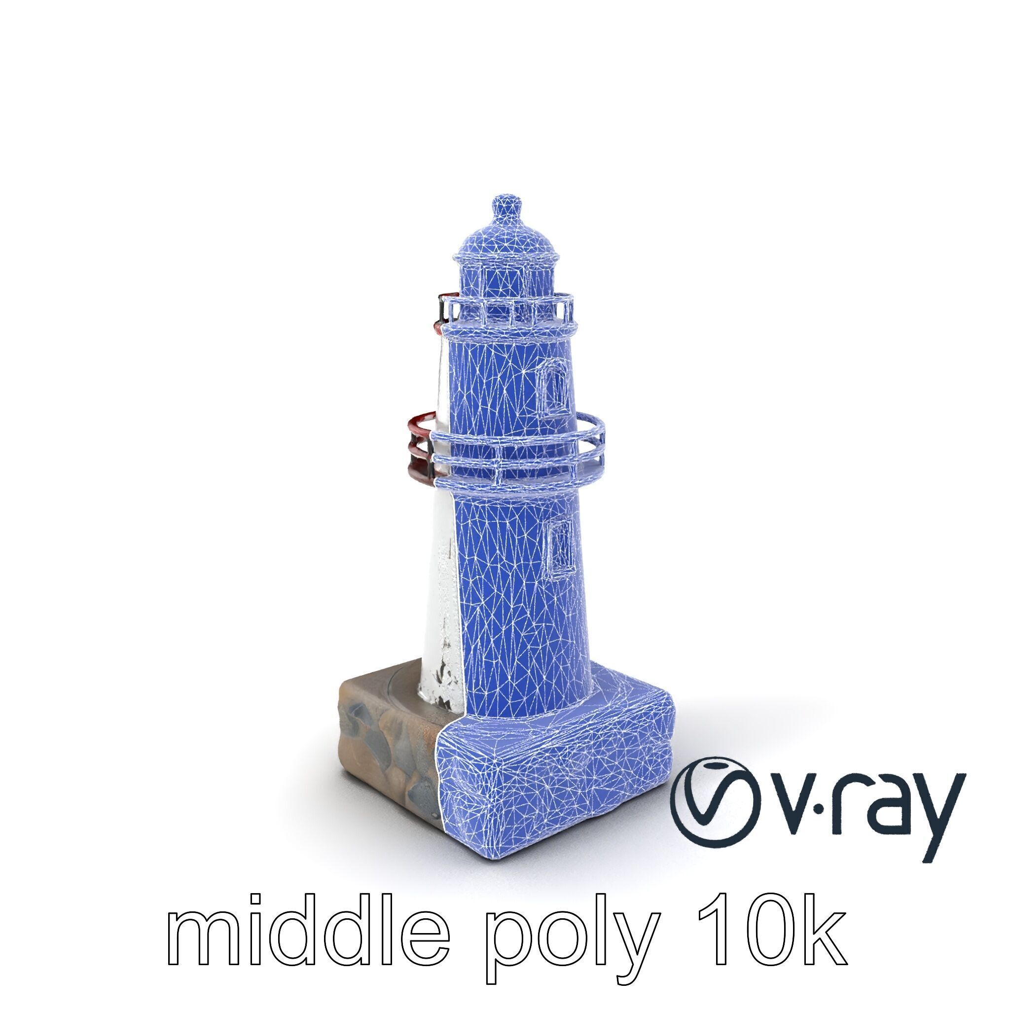 Rustic Lighthouse Model Pack with Textured Details Low-poly 3D model_7
