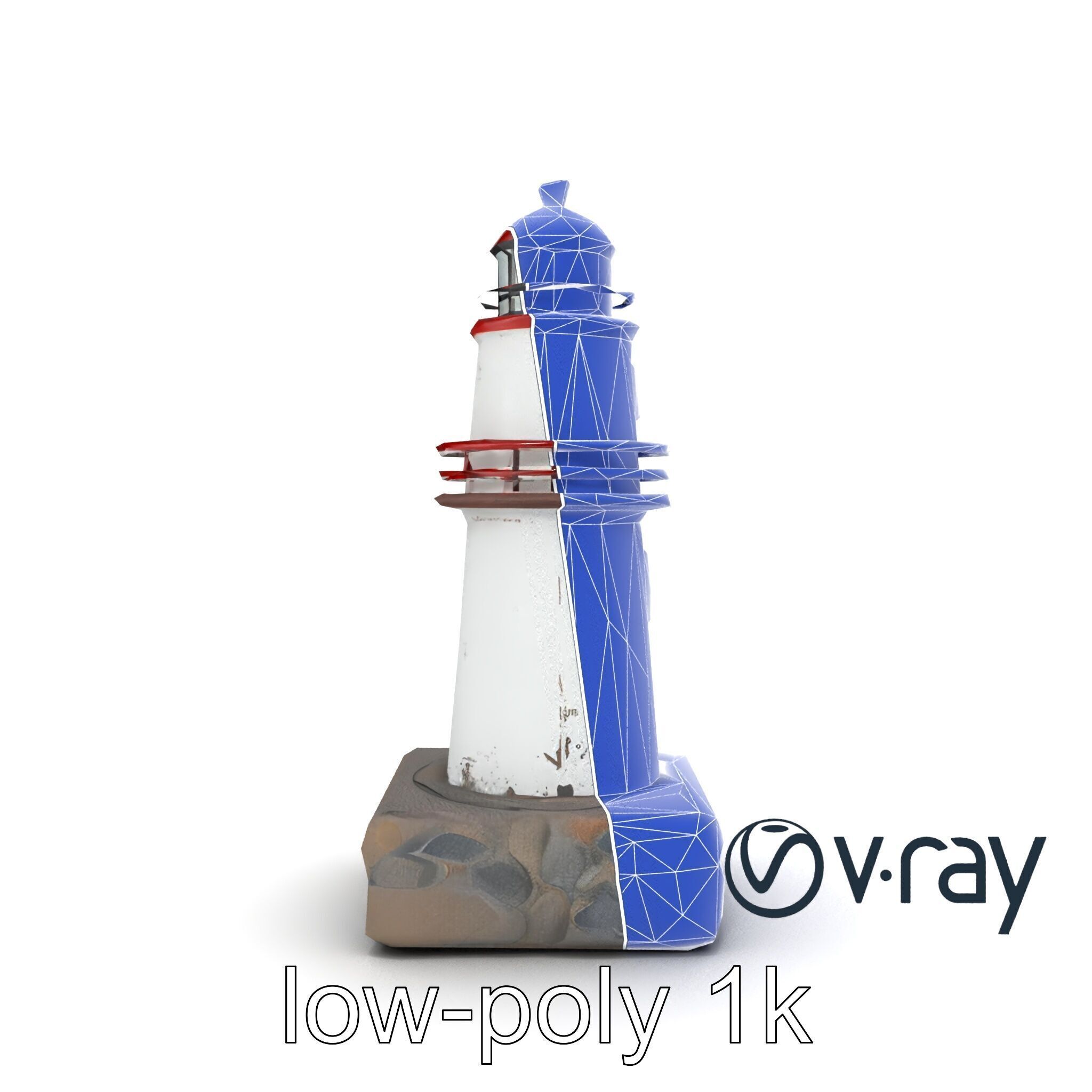 Rustic Lighthouse Model Pack with Textured Details Low-poly 3D model_16