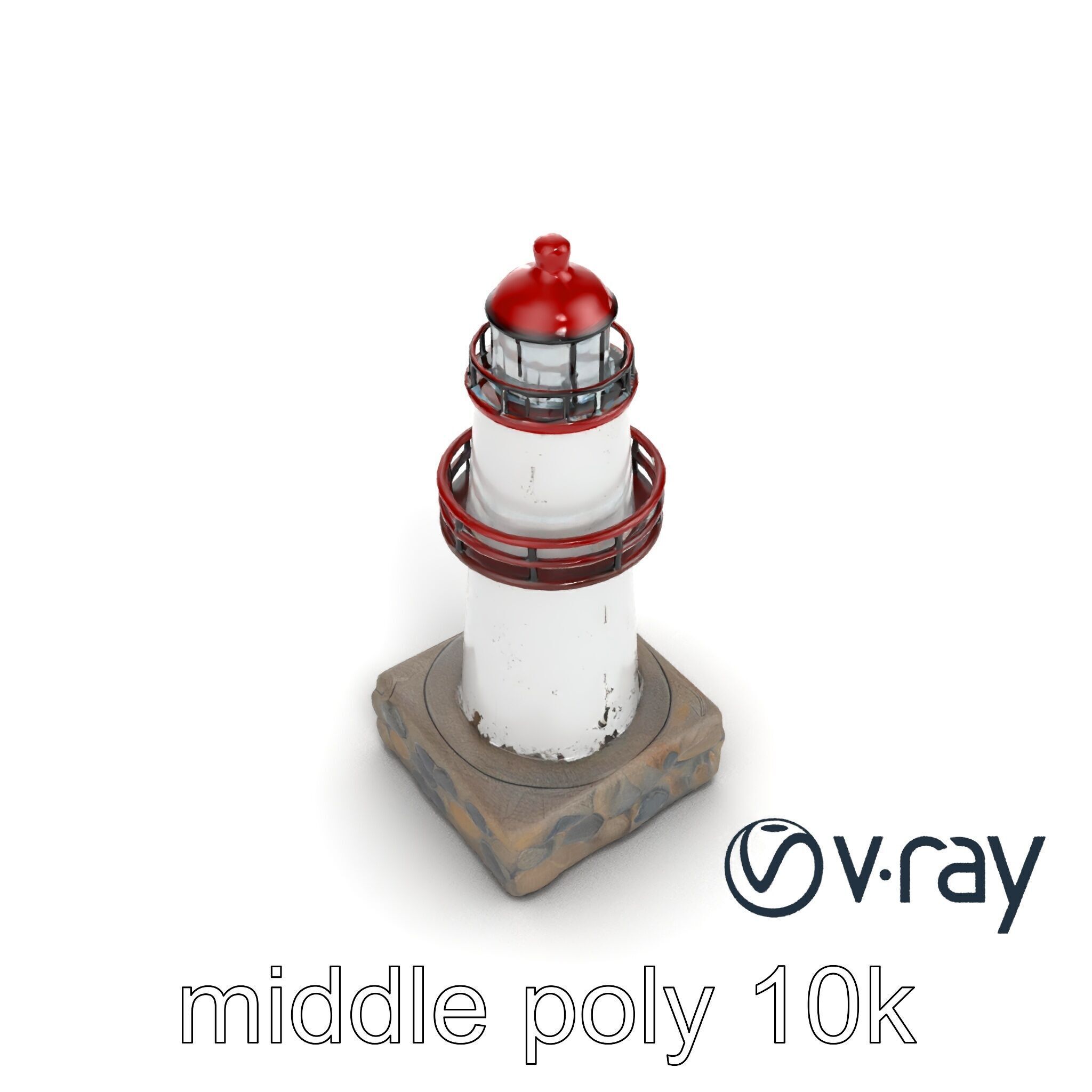 Rustic Lighthouse Model Pack with Textured Details Low-poly 3D model_28