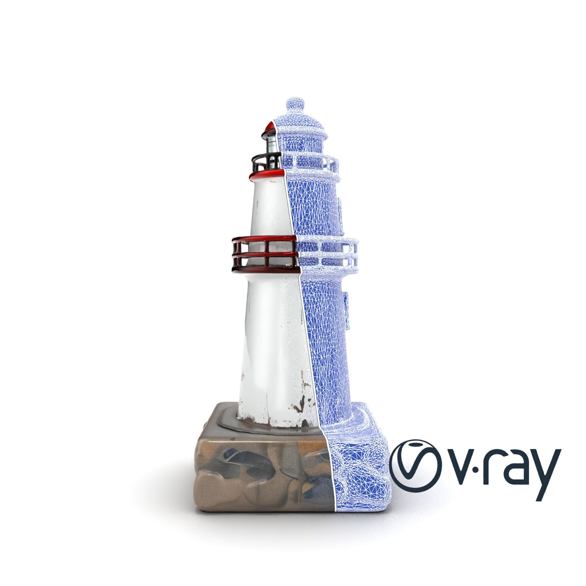 Rustic Lighthouse Model Pack with Textured Details Low-poly 3D model_26