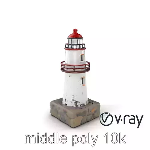 Rustic Lighthouse Model Pack with Textured Details Low-poly 3D model
