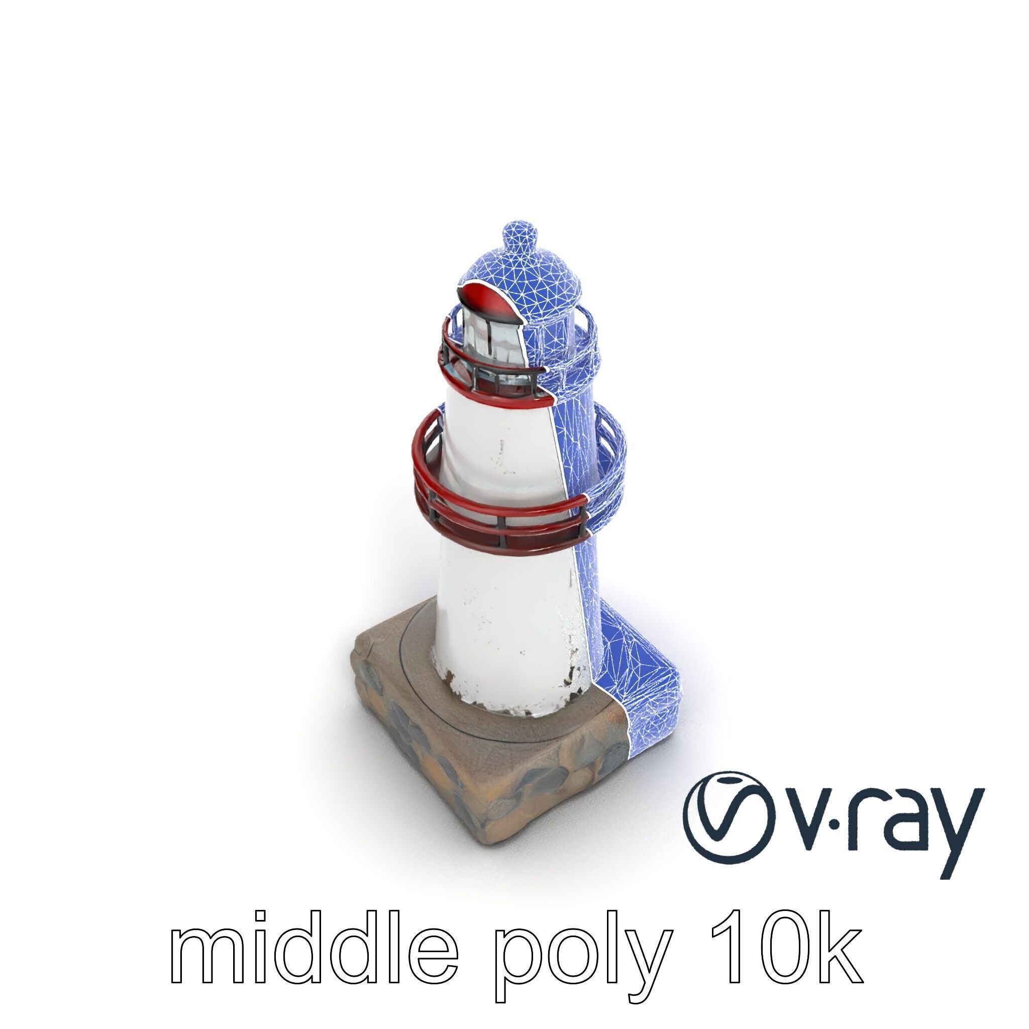 Rustic Lighthouse Model Pack with Textured Details Low-poly 3D model_14