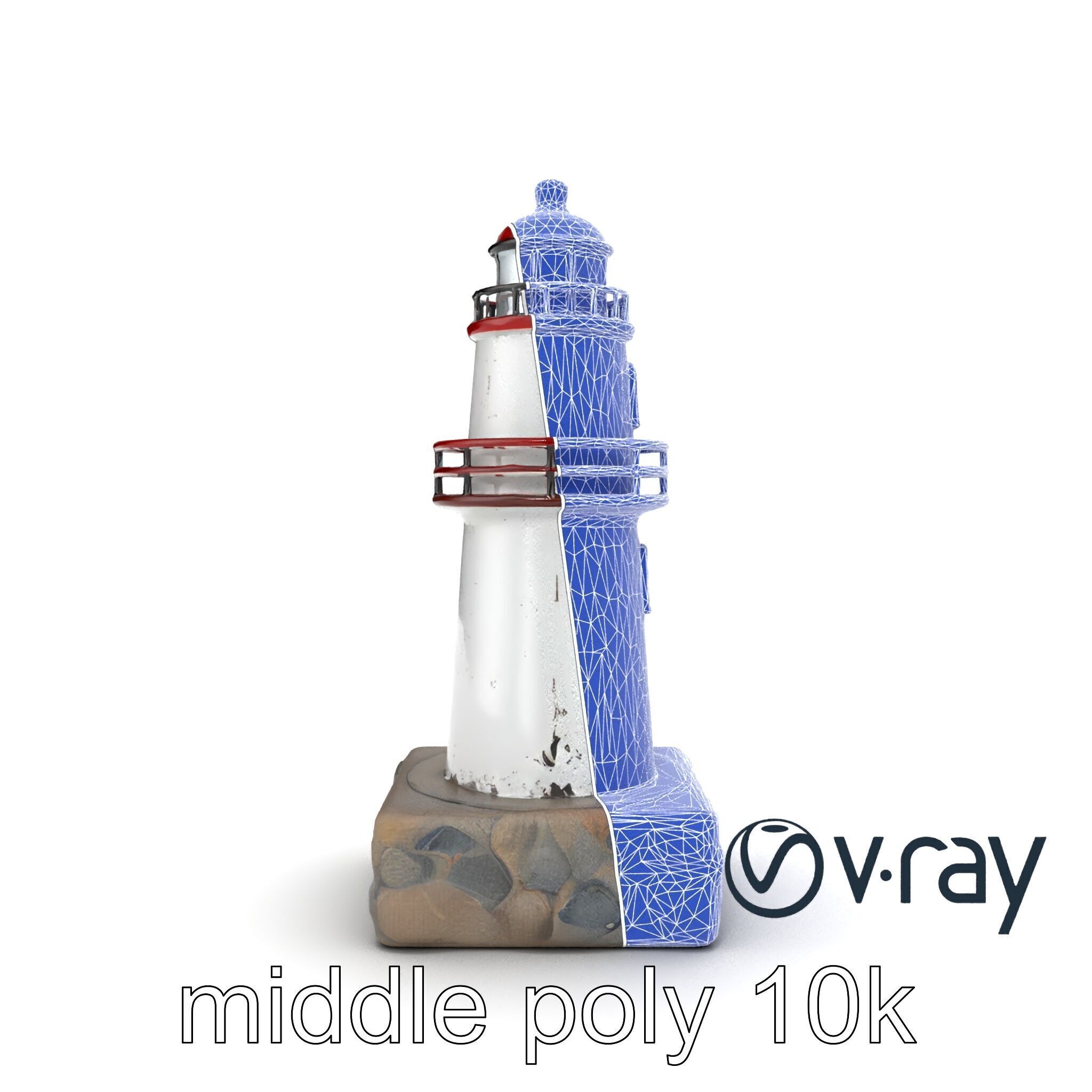 Rustic Lighthouse Model Pack with Textured Details Low-poly 3D model_27