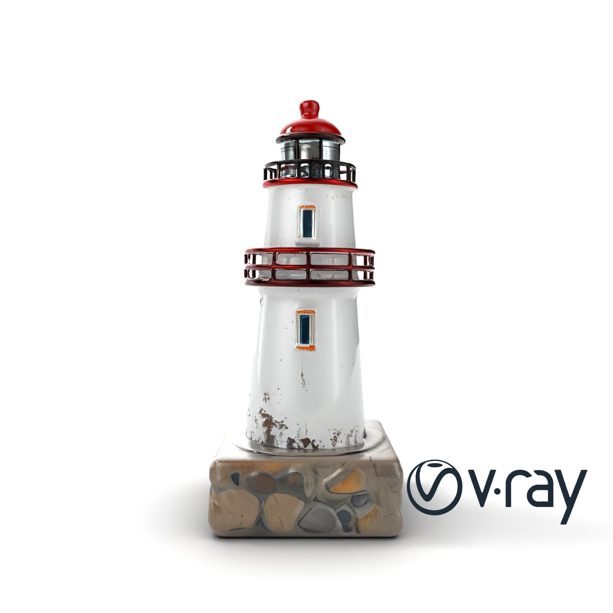 Rustic Lighthouse Model Pack with Textured Details Low-poly 3D model_20