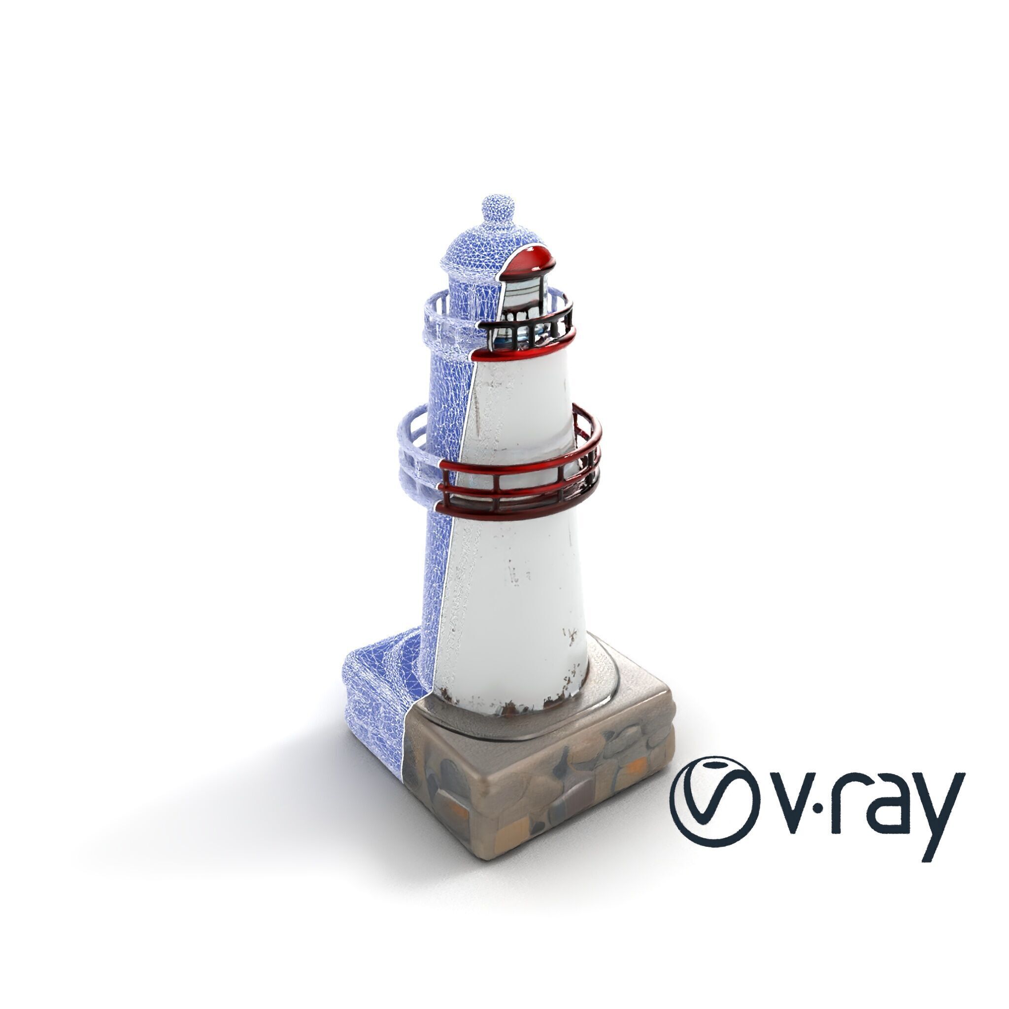 Rustic Lighthouse Model Pack with Textured Details Low-poly 3D model_24
