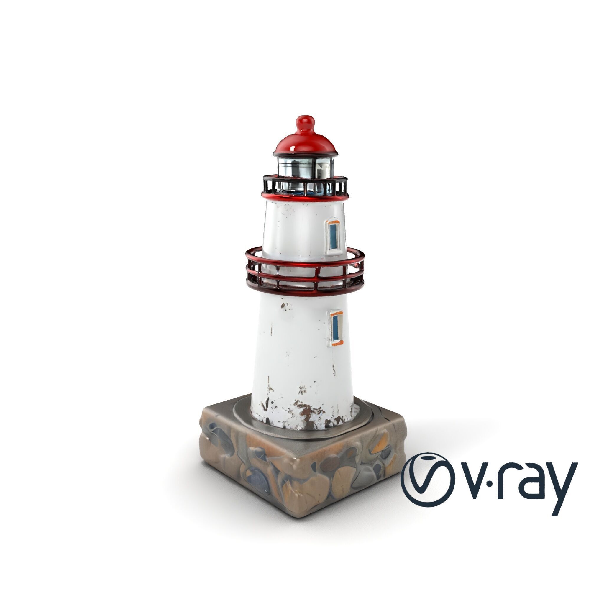 Rustic Lighthouse Model Pack with Textured Details Low-poly 3D model_6