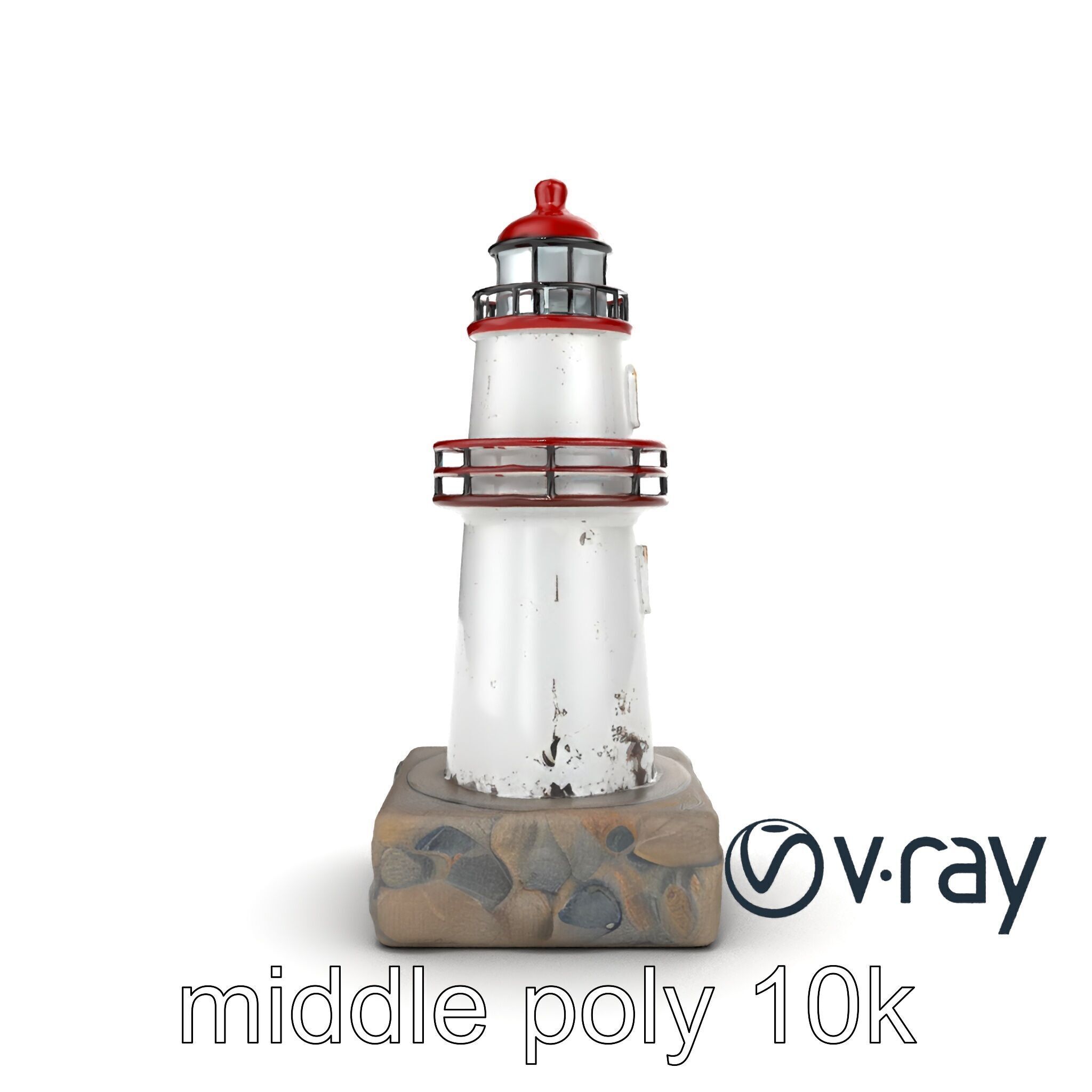 Rustic Lighthouse Model Pack with Textured Details Low-poly 3D model_19