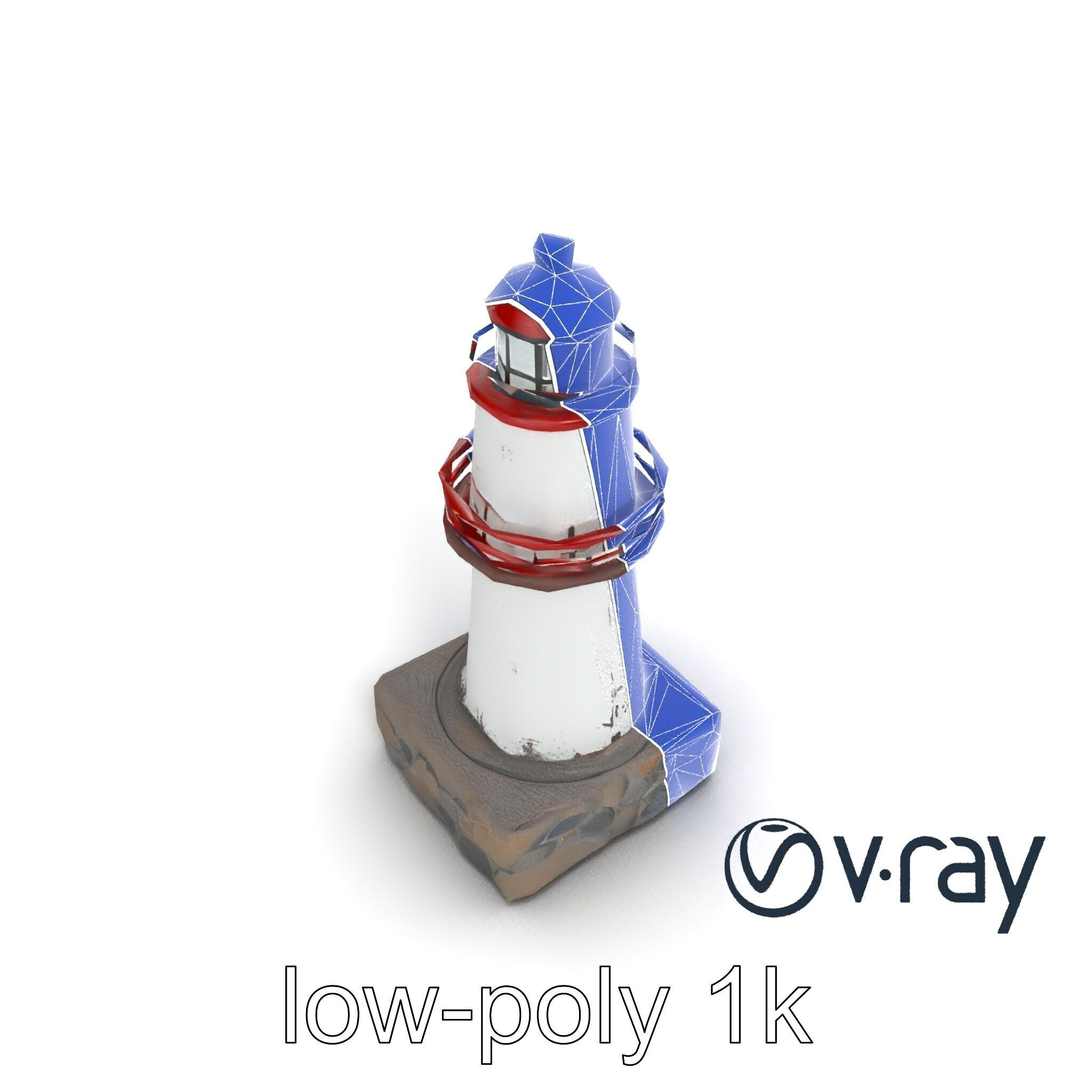 Rustic Lighthouse Model Pack with Textured Details Low-poly 3D model_11