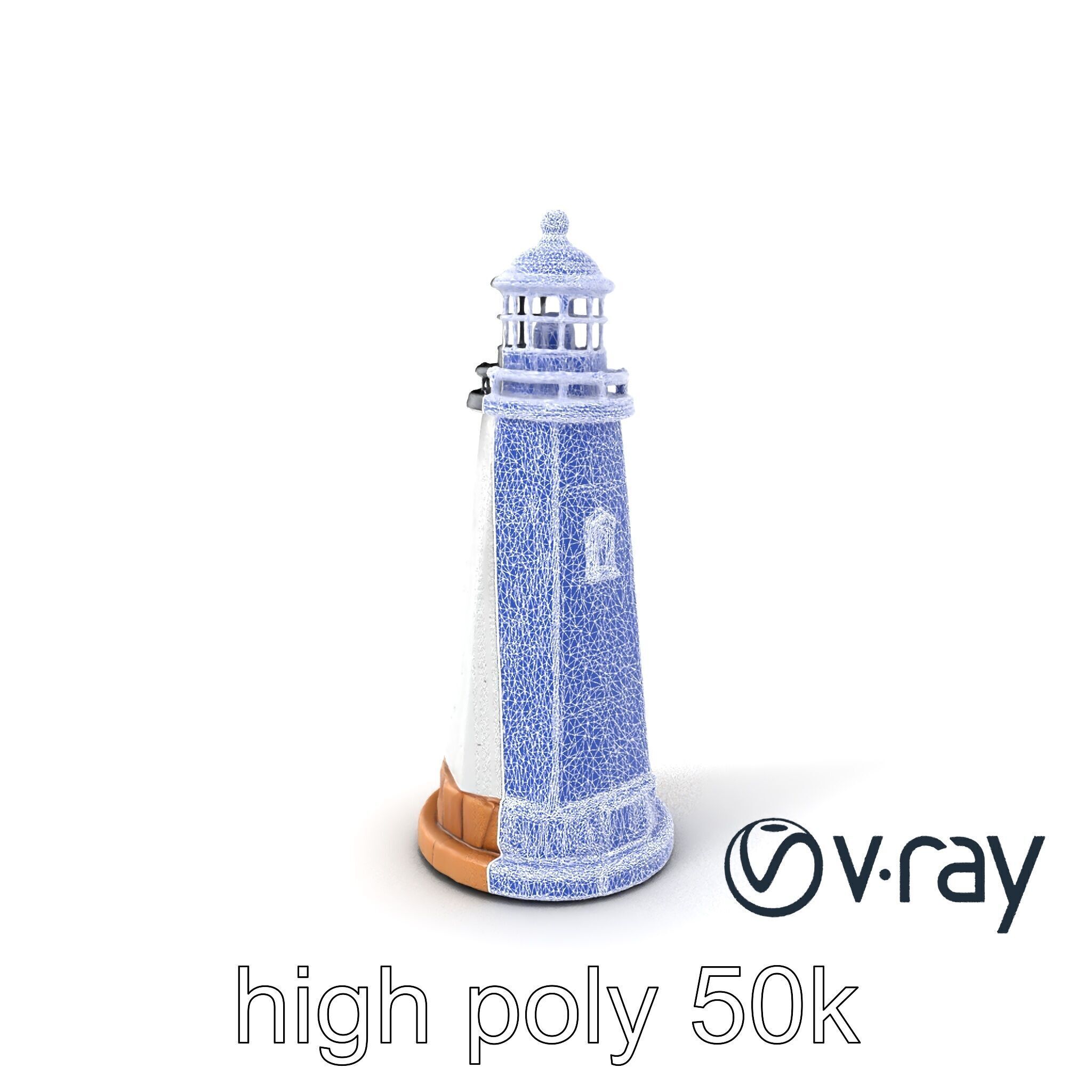 Chipped Paint Lighthouse with Stone Base model pack Low-poly 3D model_19