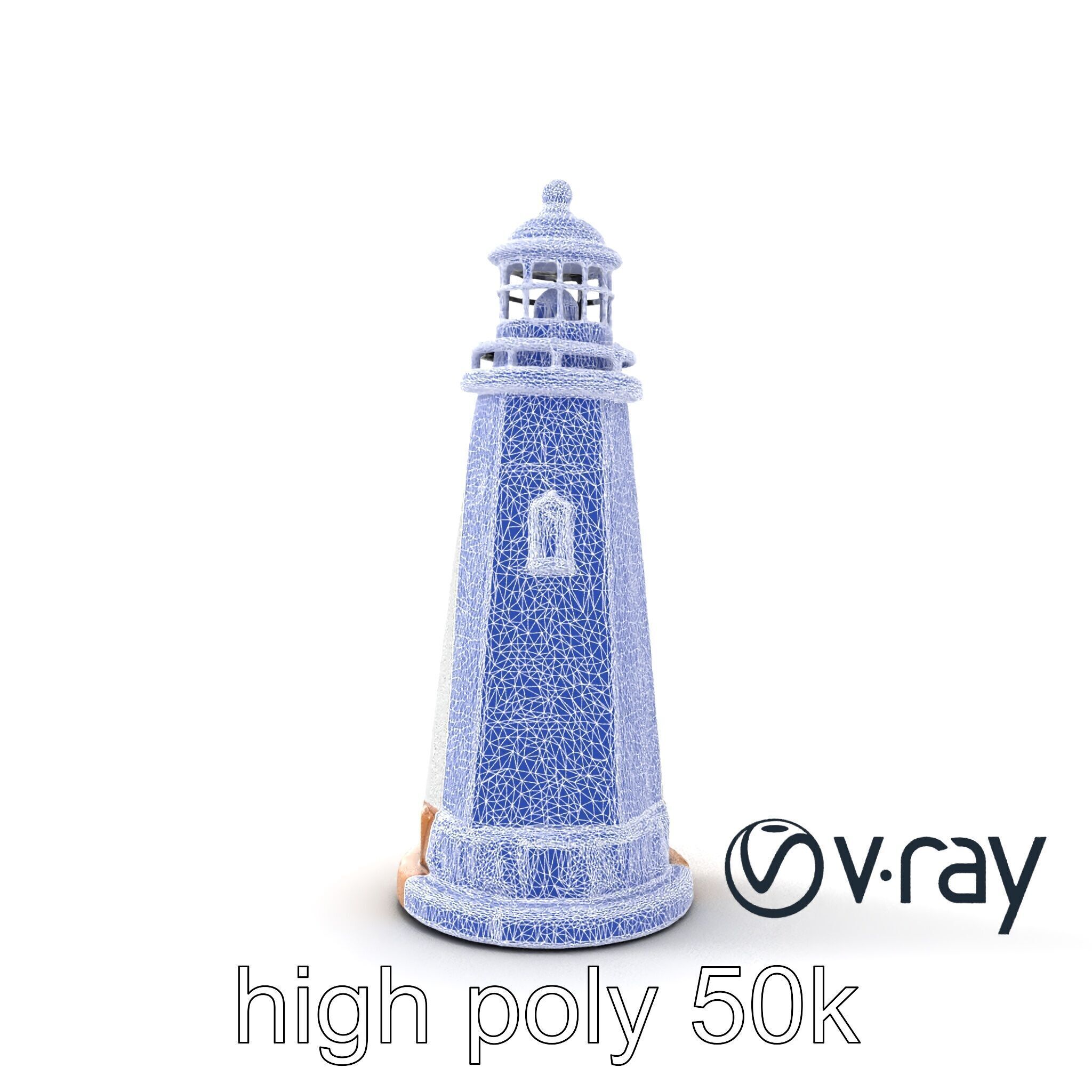 Chipped Paint Lighthouse with Stone Base model pack Low-poly 3D model_29