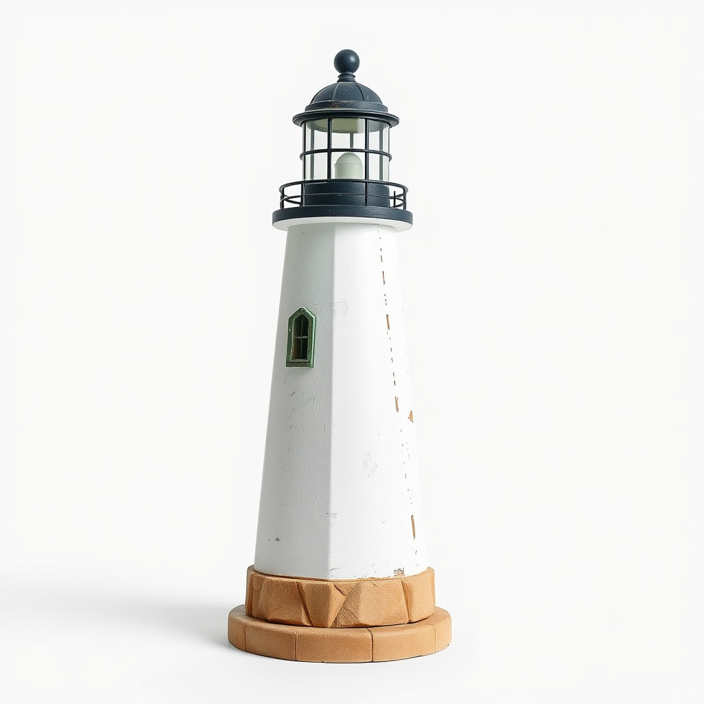 Chipped Paint Lighthouse with Stone Base model pack Low-poly 3D model_3