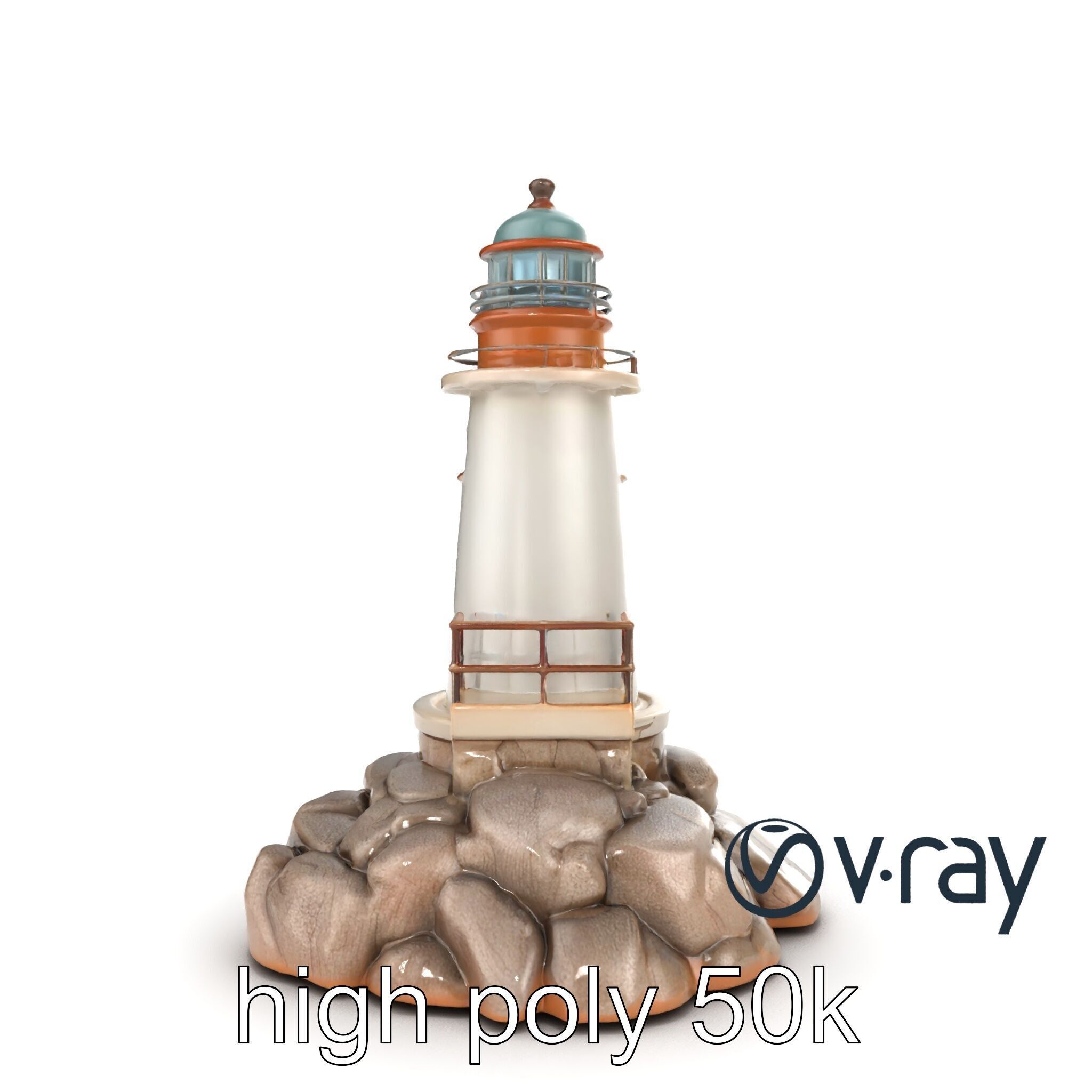Rustic Lighthouse Coastal Scene model pack Low-poly 3D model_31