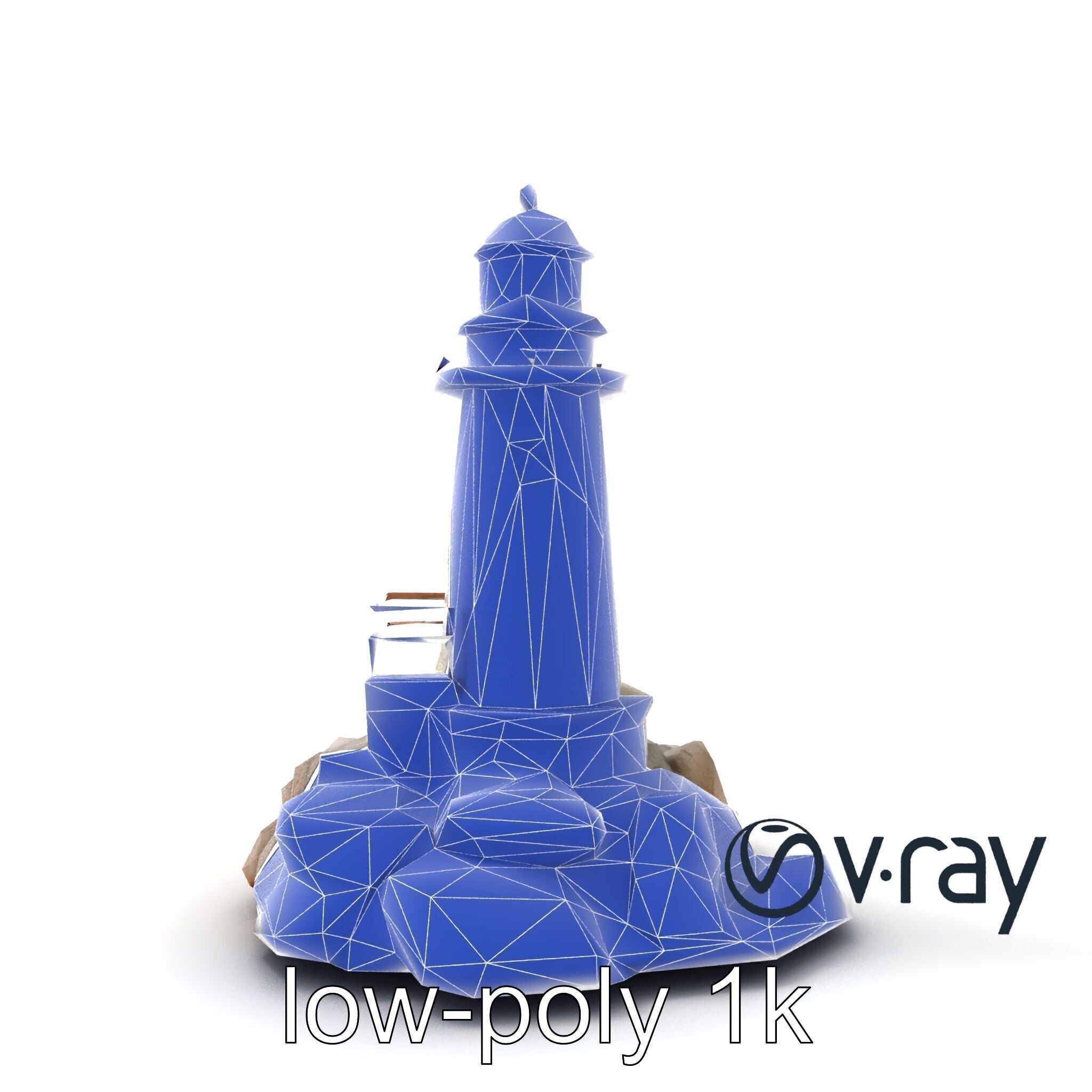 Rustic Lighthouse Coastal Scene model pack Low-poly 3D model_28