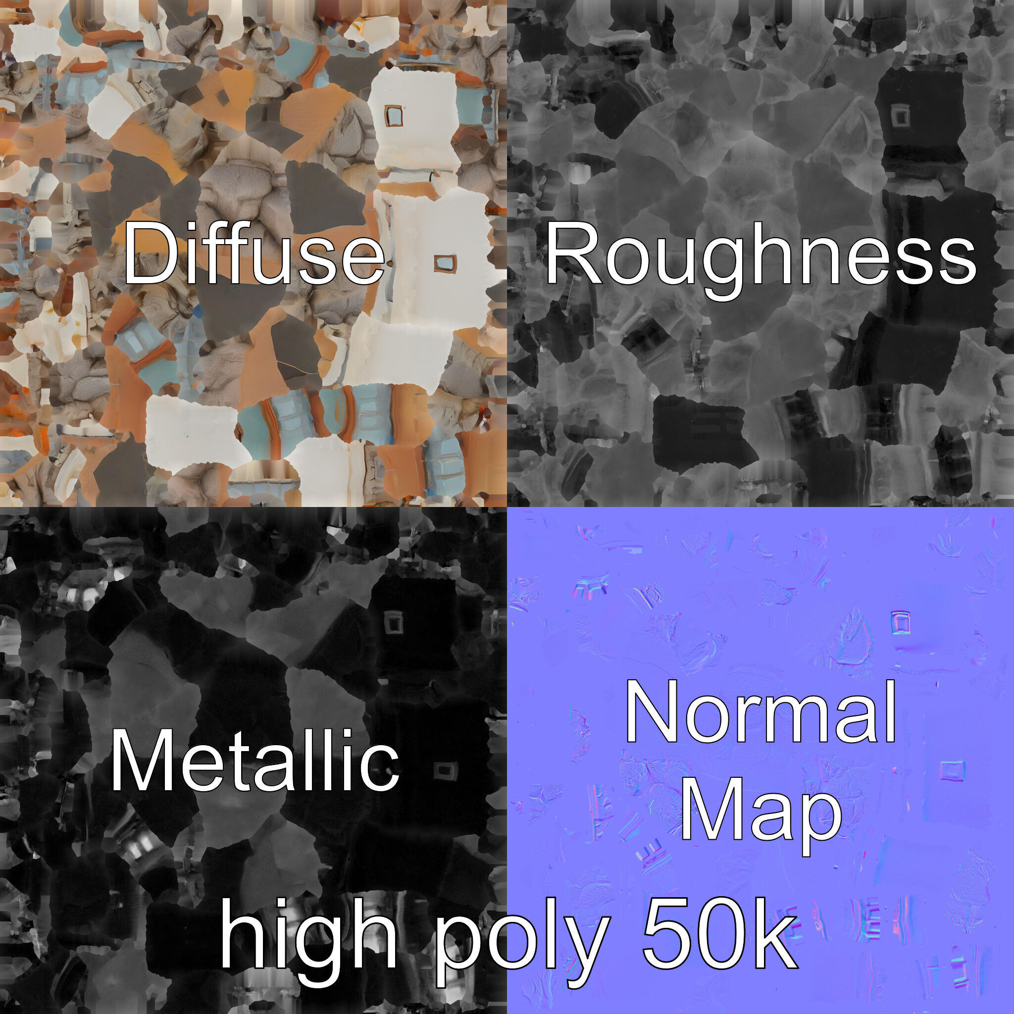 Rustic Lighthouse Coastal Scene model pack Low-poly 3D model_1