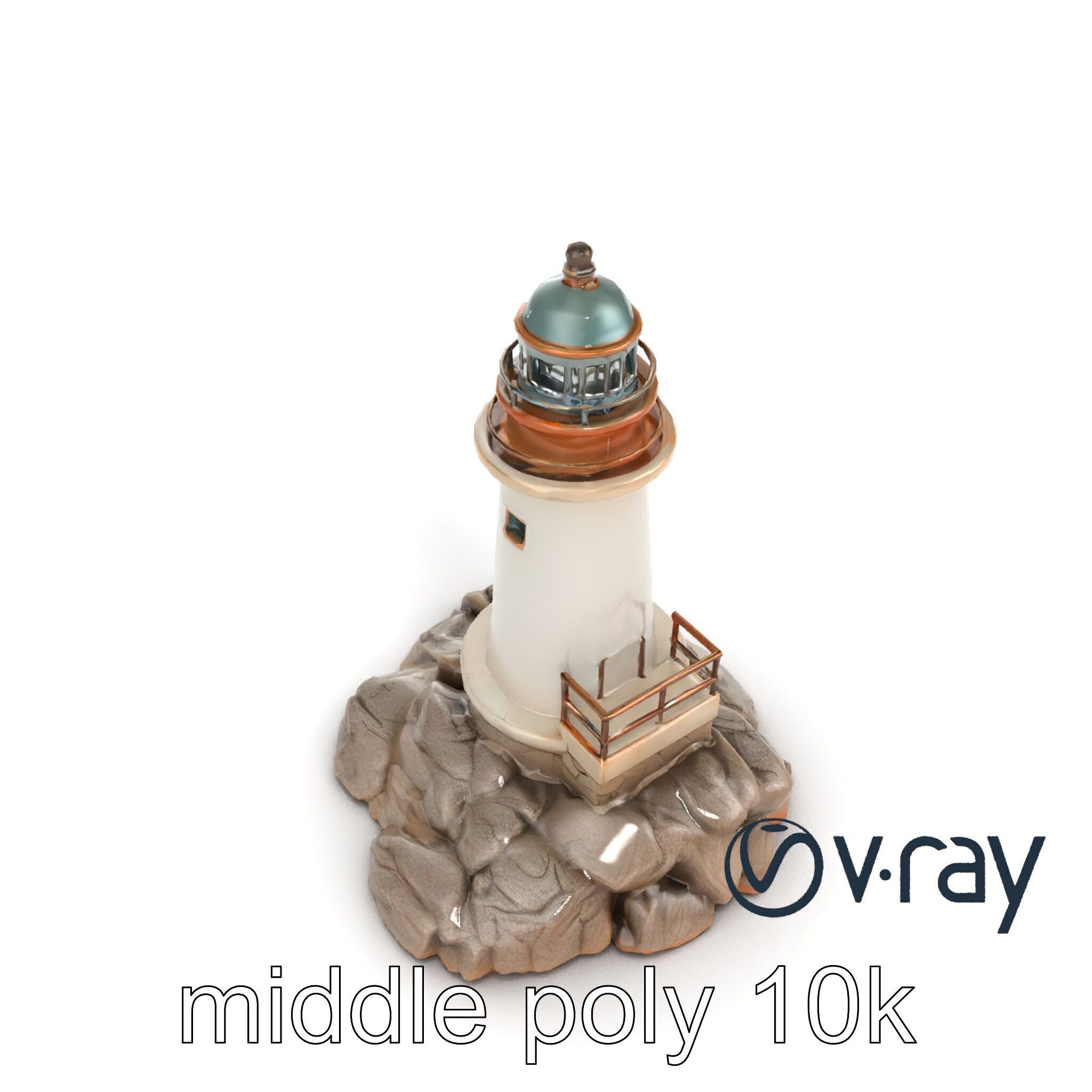 Rustic Lighthouse Coastal Scene model pack Low-poly 3D model_7