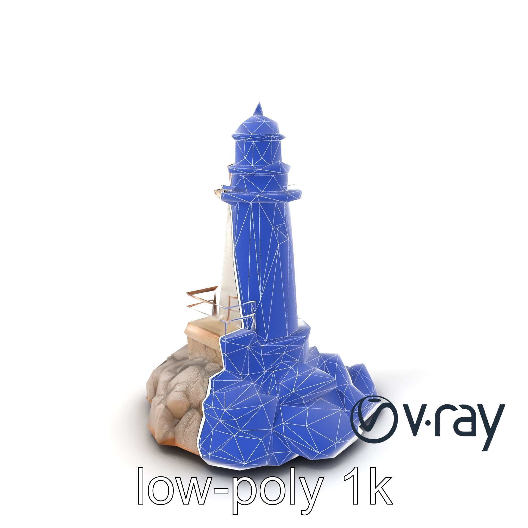 Rustic Lighthouse Coastal Scene model pack Low-poly 3D model_11