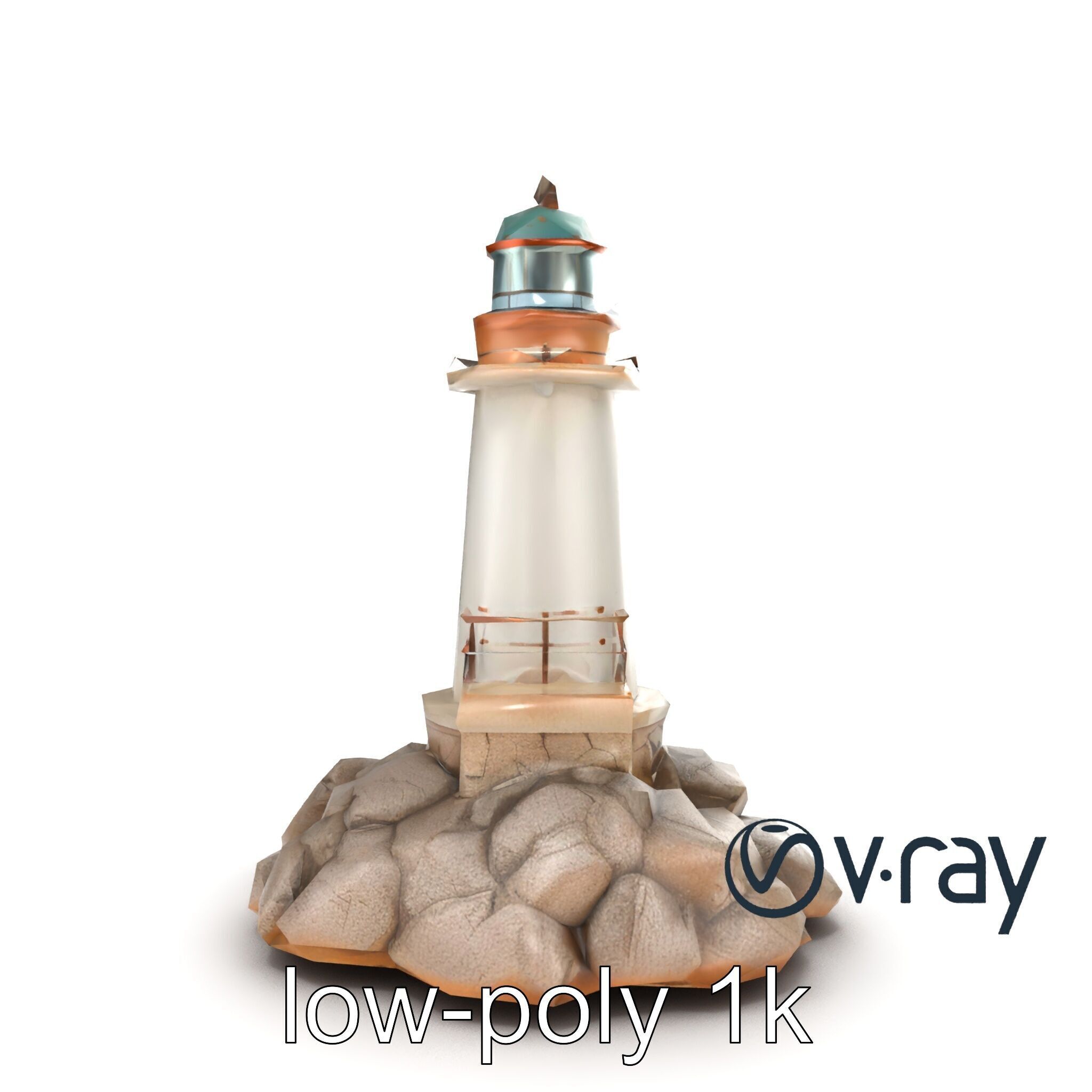 Rustic Lighthouse Coastal Scene model pack Low-poly 3D model_24