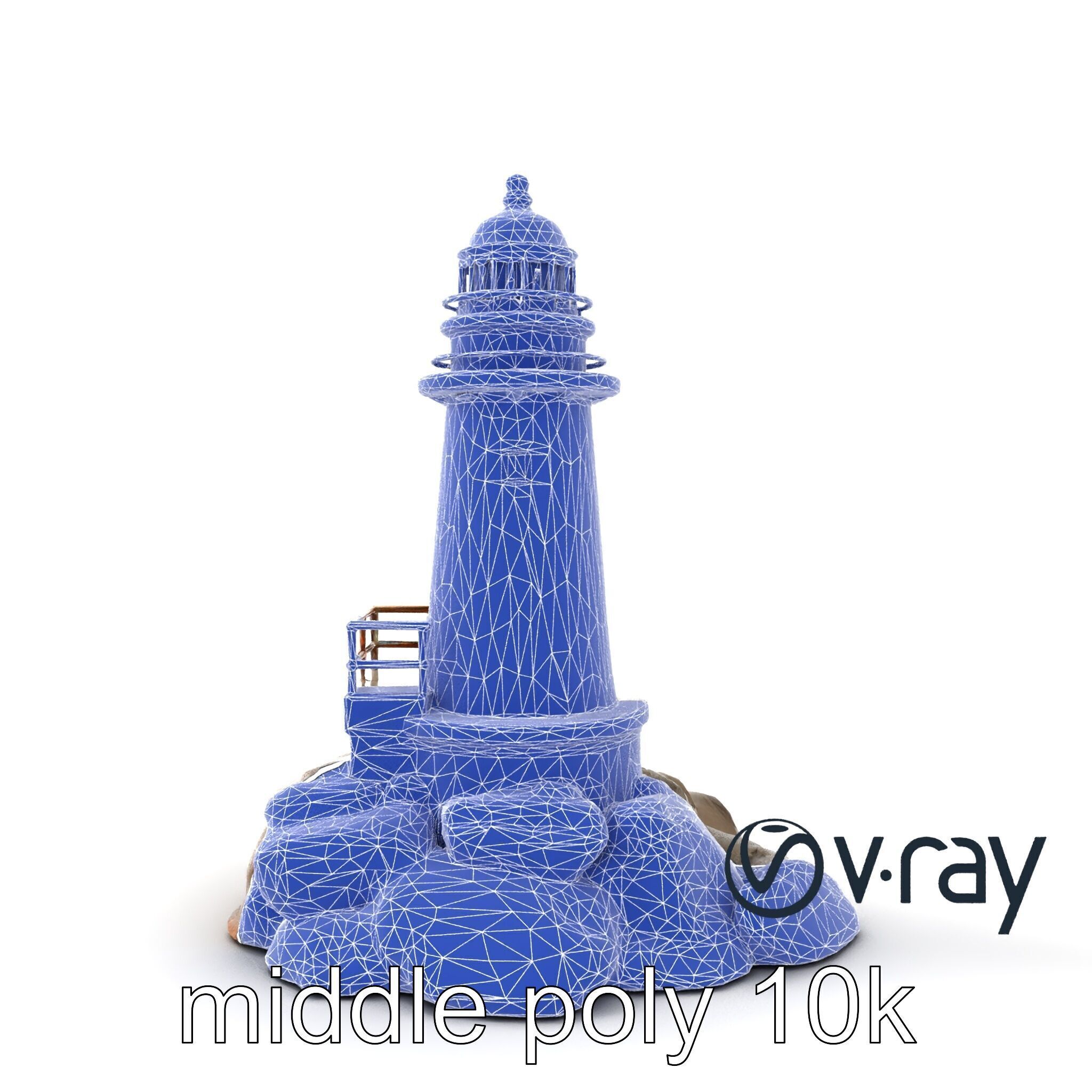 Rustic Lighthouse Coastal Scene model pack Low-poly 3D model_16