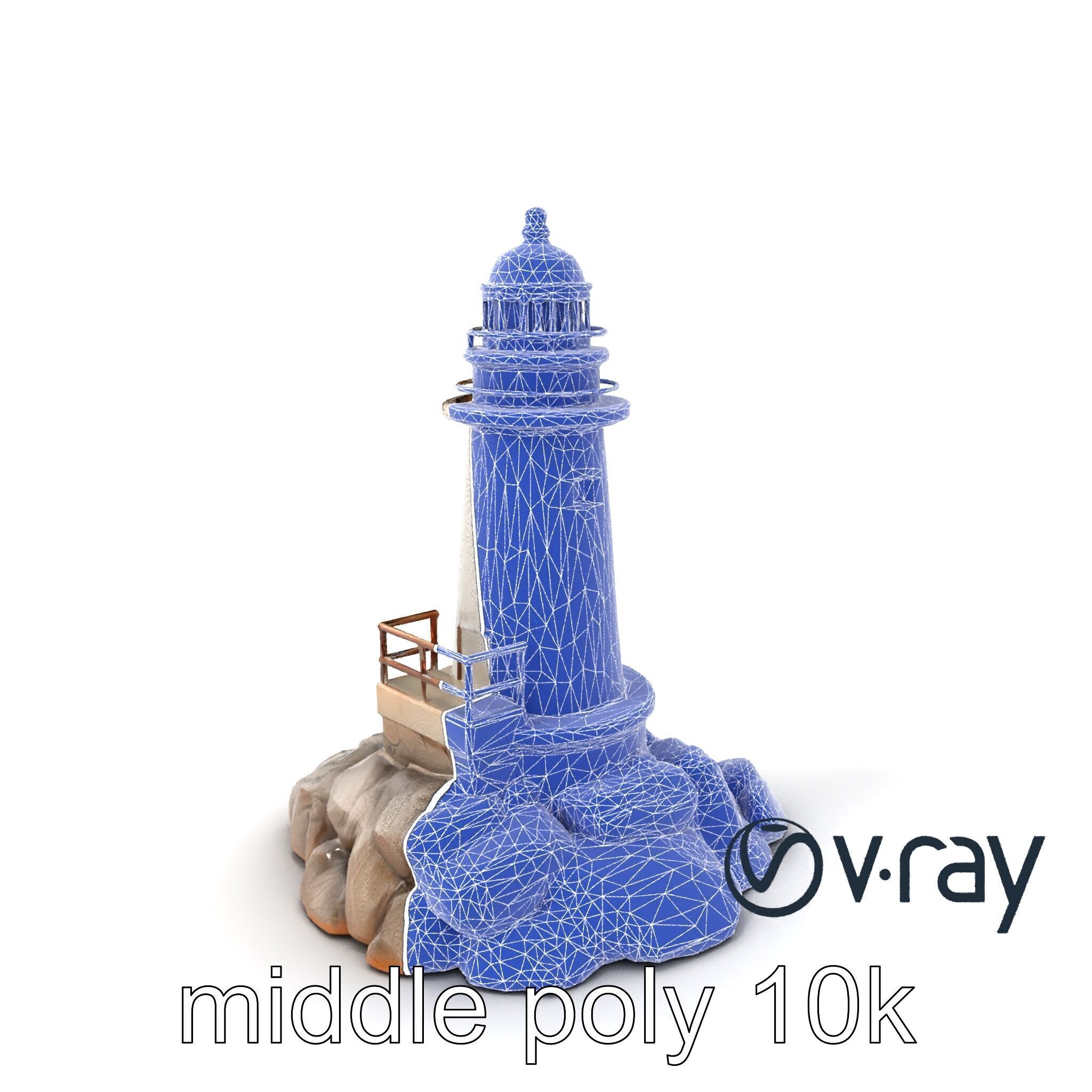 Rustic Lighthouse Coastal Scene model pack Low-poly 3D model_18