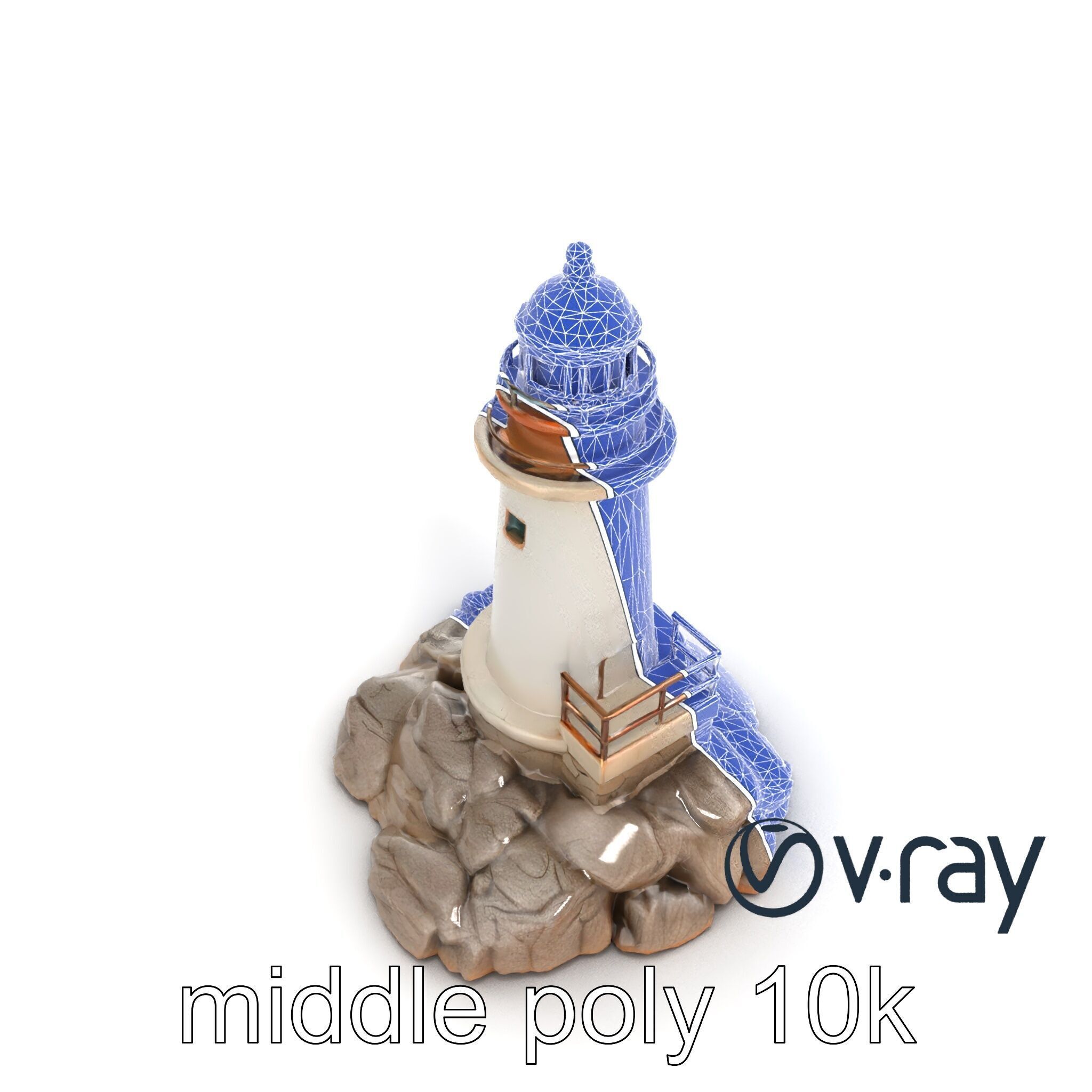 Rustic Lighthouse Coastal Scene model pack Low-poly 3D model_20