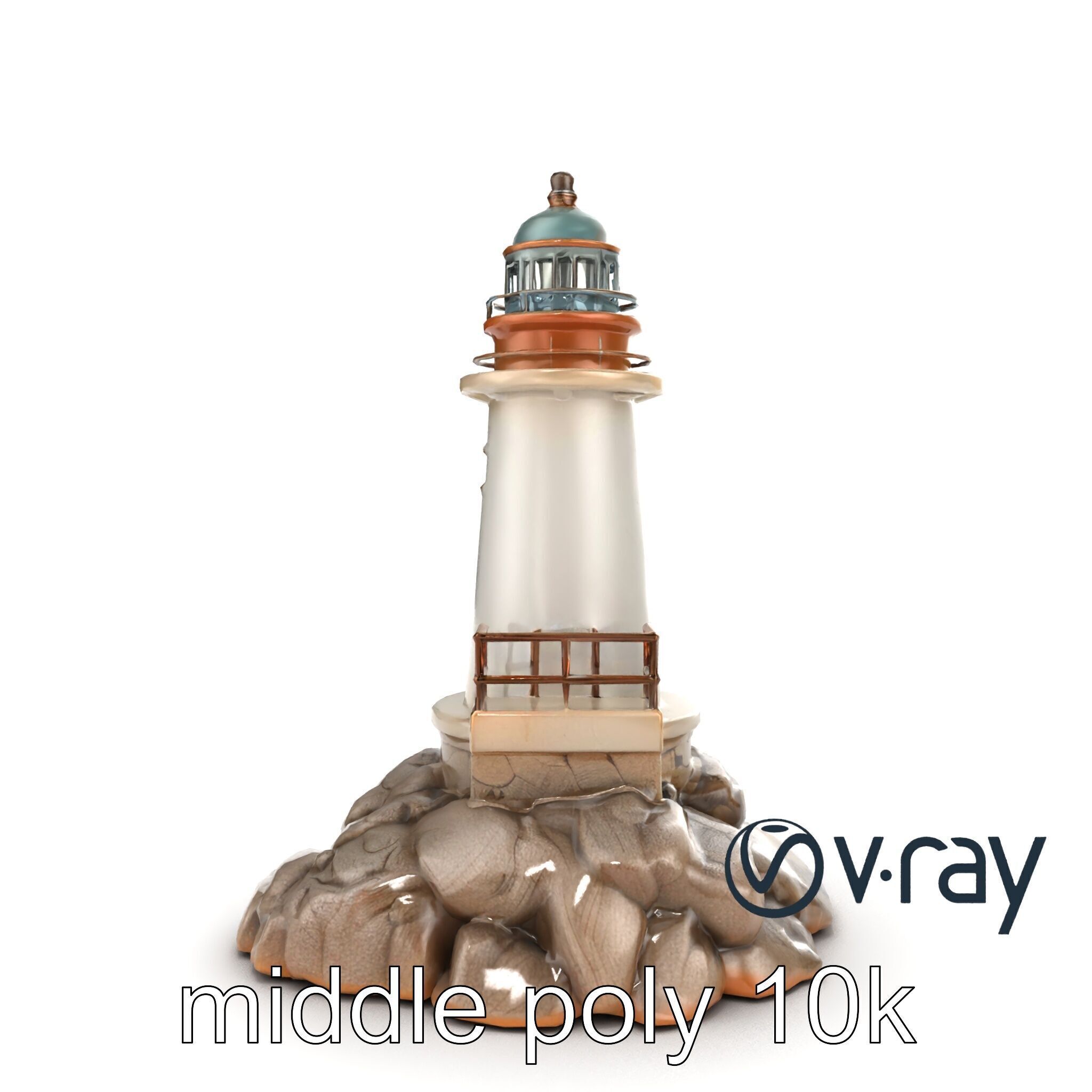 Rustic Lighthouse Coastal Scene model pack Low-poly 3D model_27