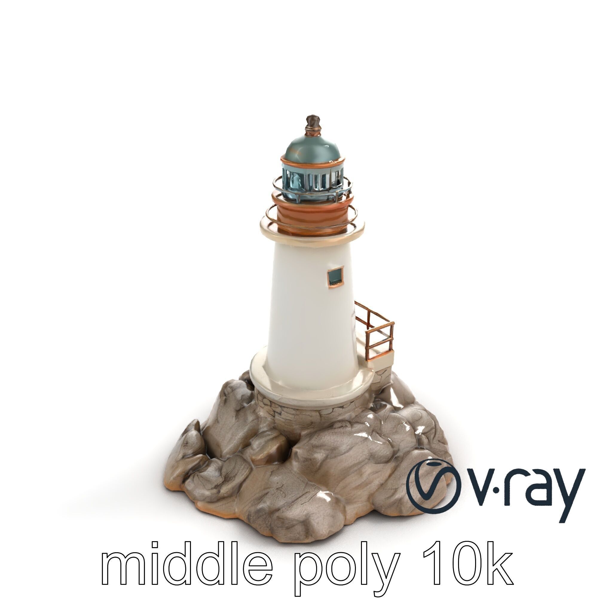 Rustic Lighthouse Coastal Scene model pack Low-poly 3D model_4
