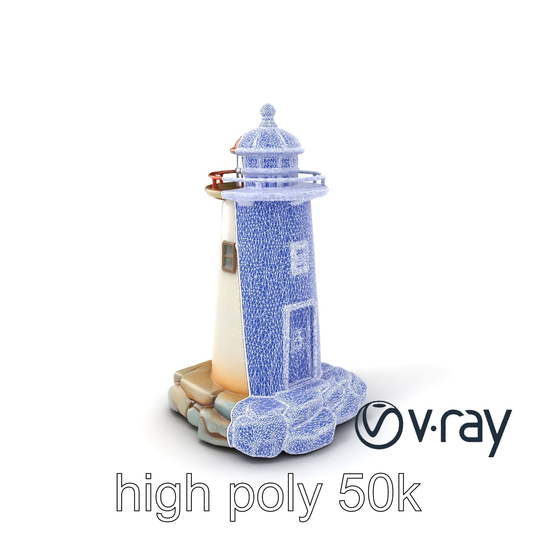 Weathered Lighthouse Architecture model pack Low-poly 3D model_9