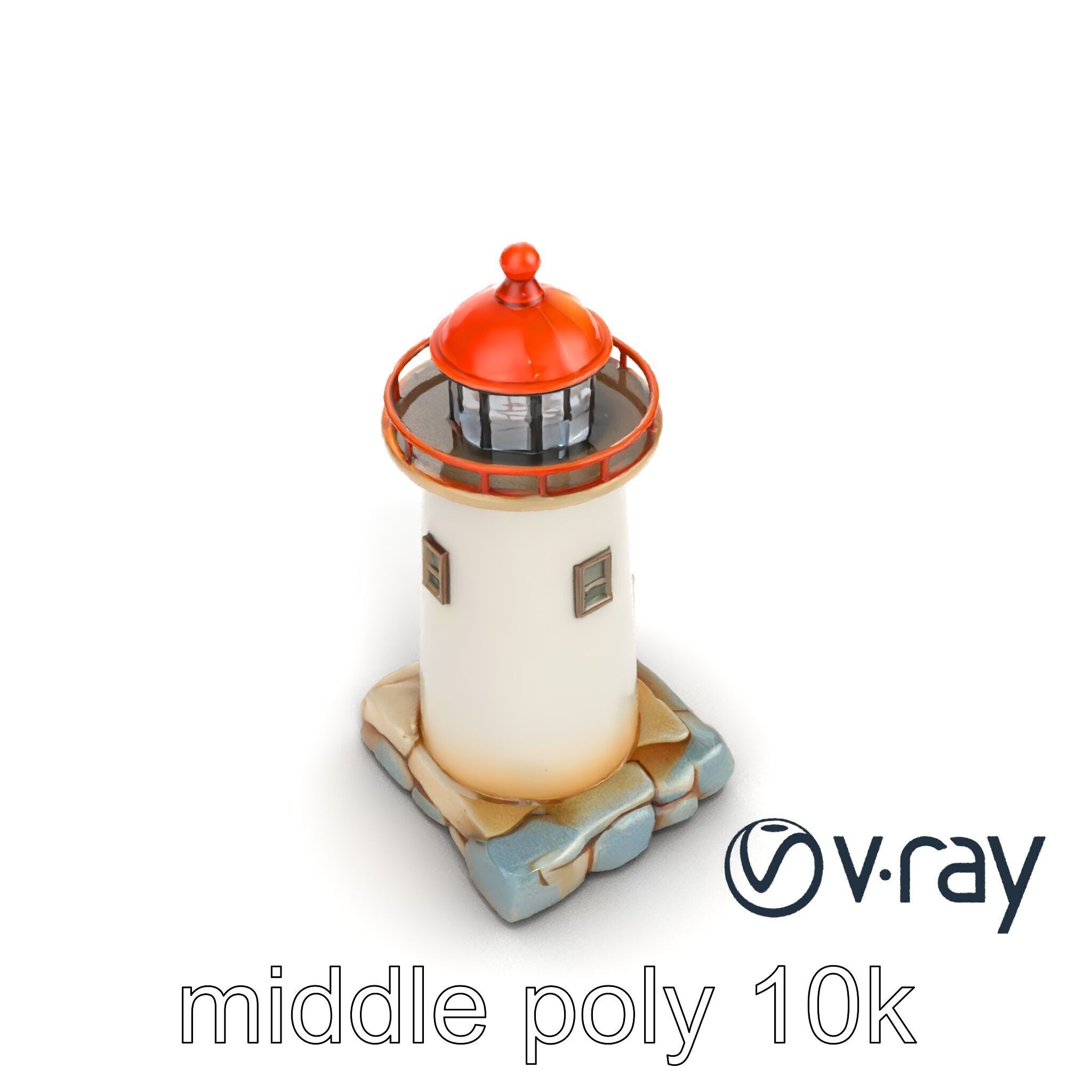 Weathered Lighthouse Architecture model pack Low-poly 3D model_17