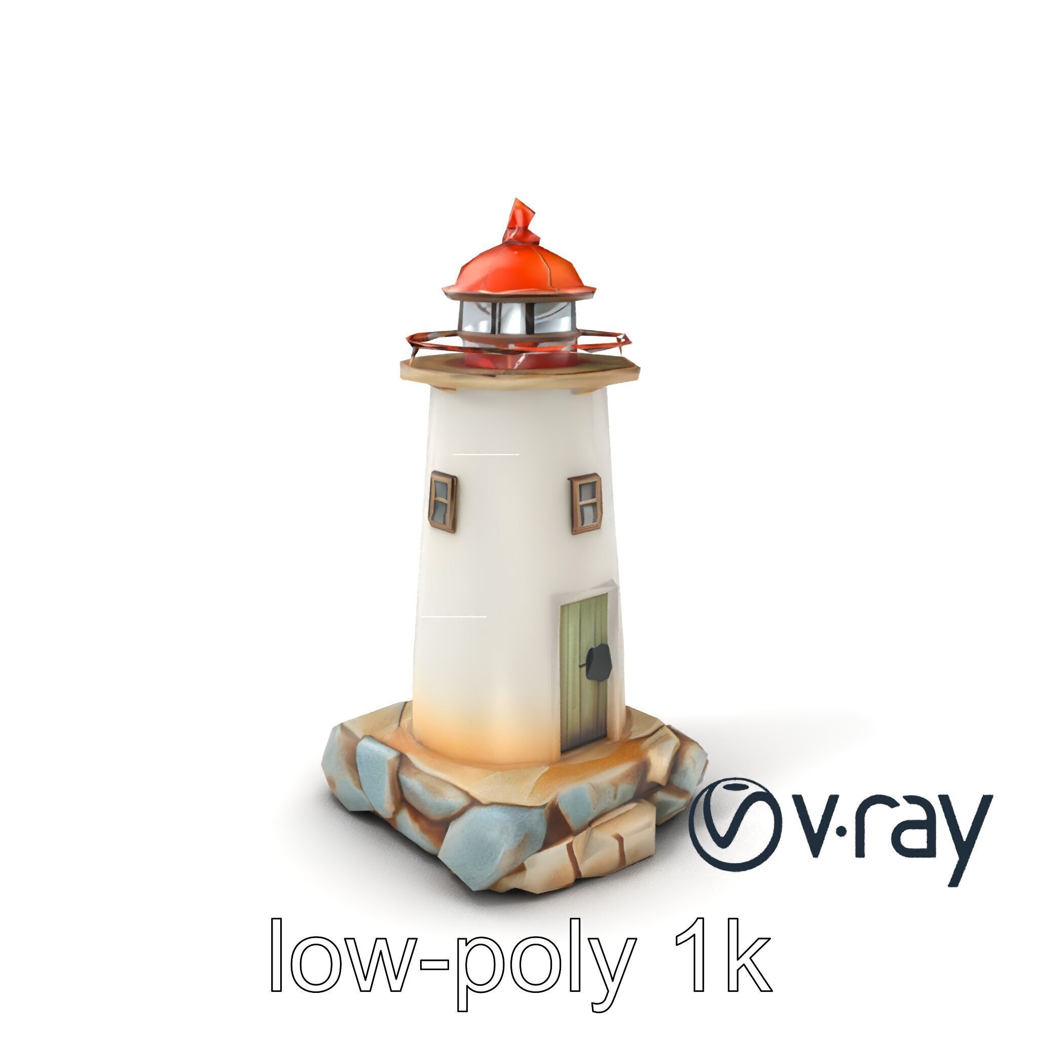 Weathered Lighthouse Architecture model pack Low-poly 3D model_2