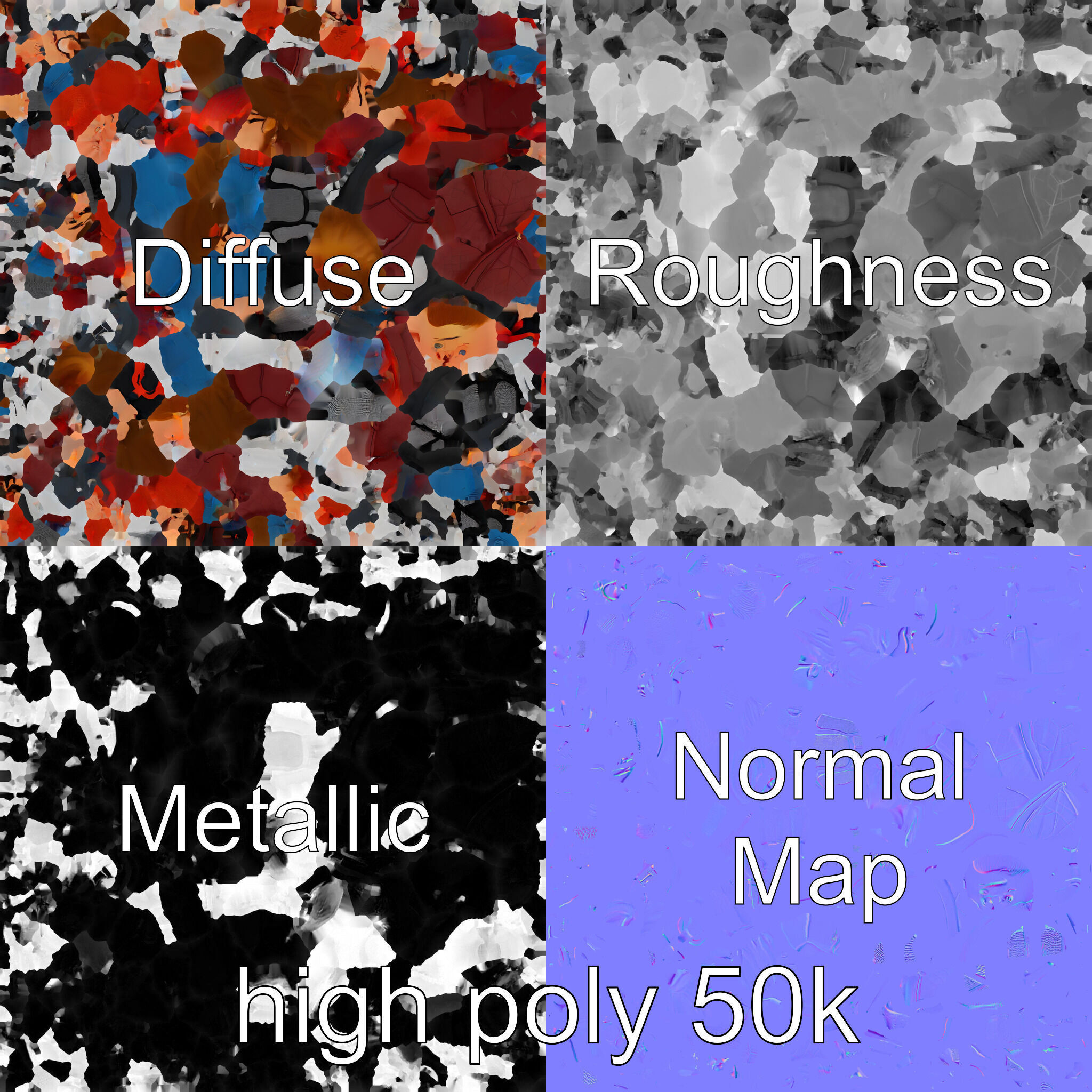 Cartoon Mother and Baby Stroller Character model pack Low-poly 3D model_1