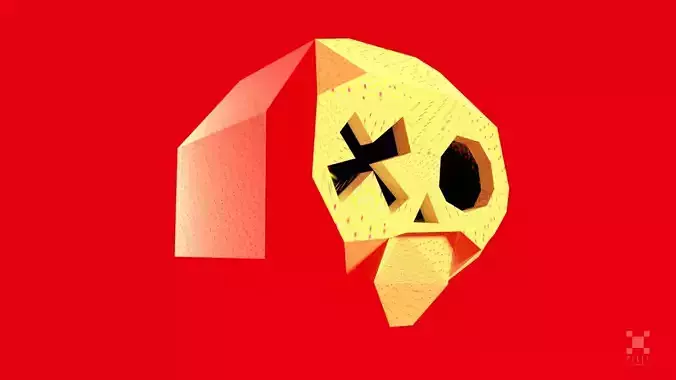 Low-Poly Skull Low-poly 3D model