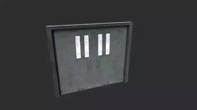 Double door Low-poly 3D model