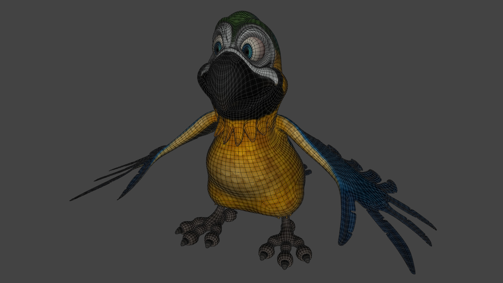 Macaw Parrot Rigged Low-poly 3D model_15