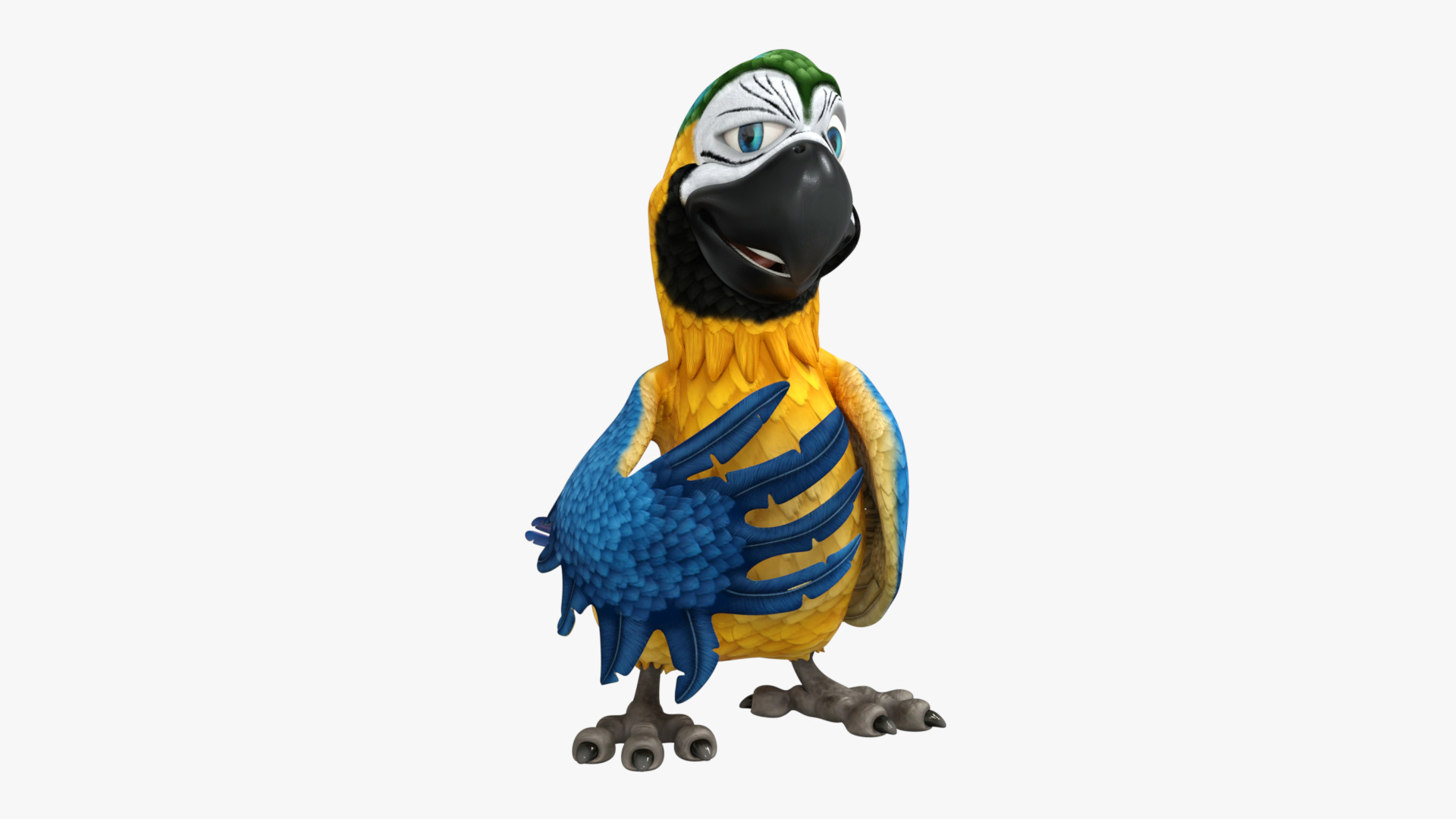 Macaw Parrot Rigged Low-poly 3D model_10