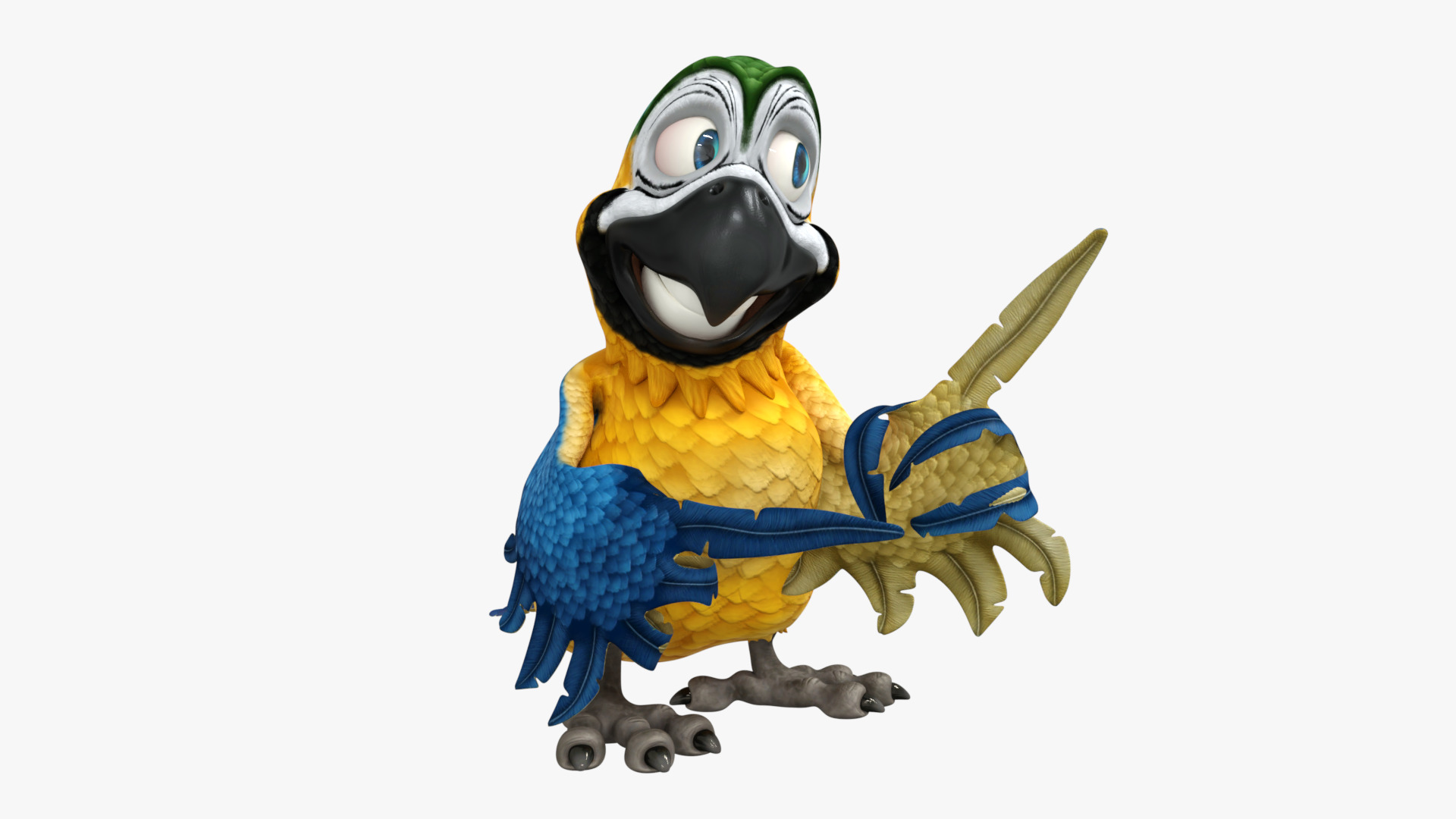 Macaw Parrot Rigged Low-poly 3D model_4