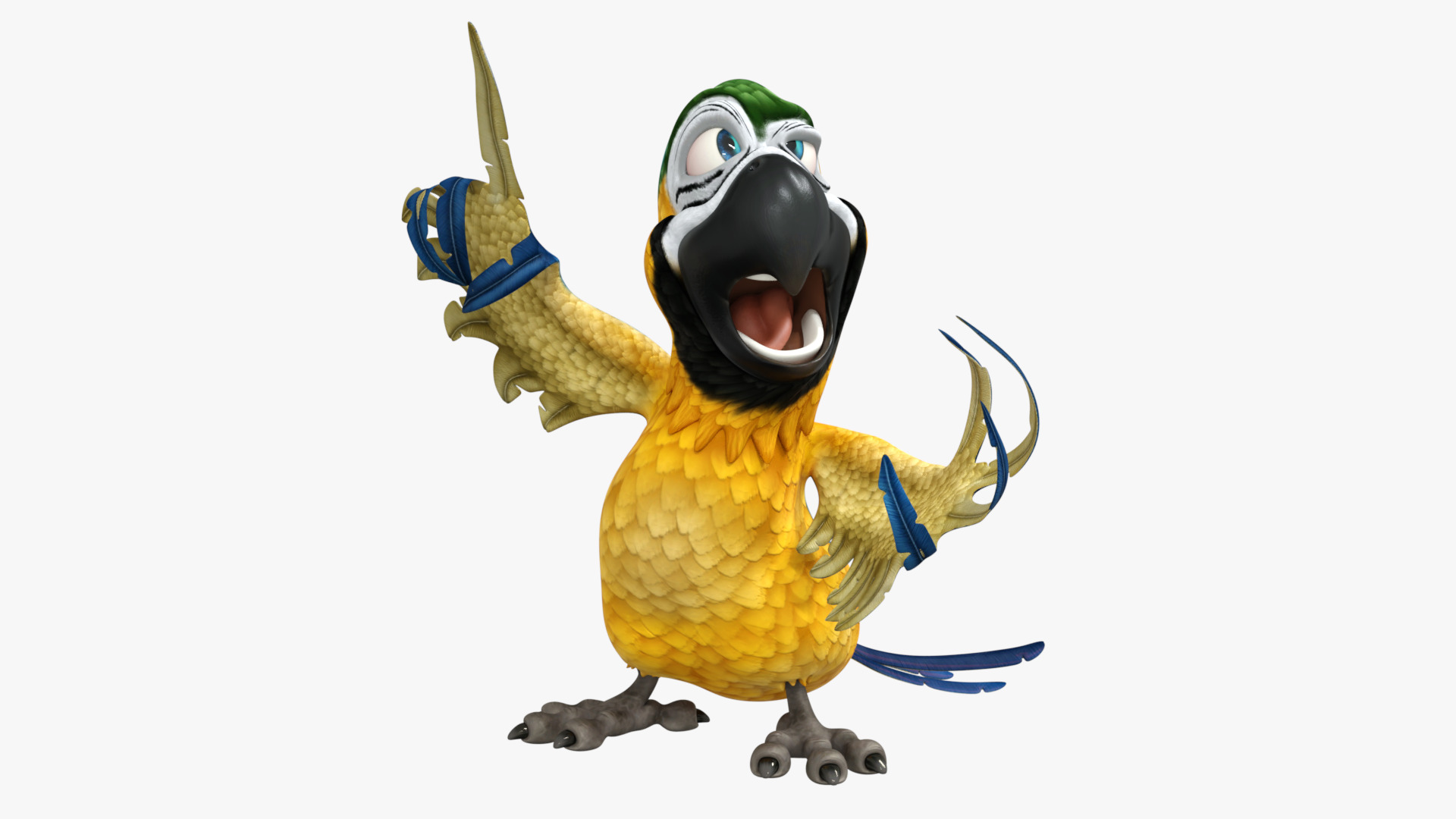 Macaw Parrot Rigged Low-poly 3D model_12