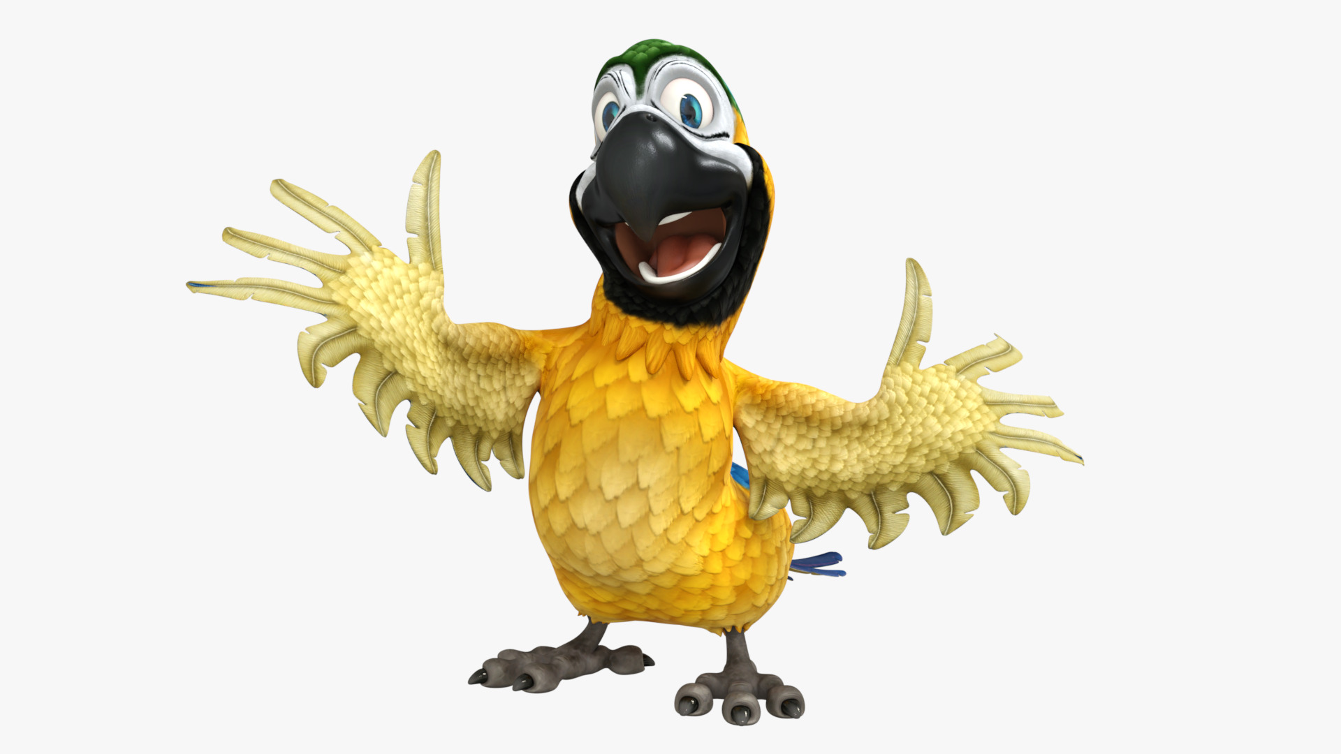 Macaw Parrot Rigged Low-poly 3D model_2