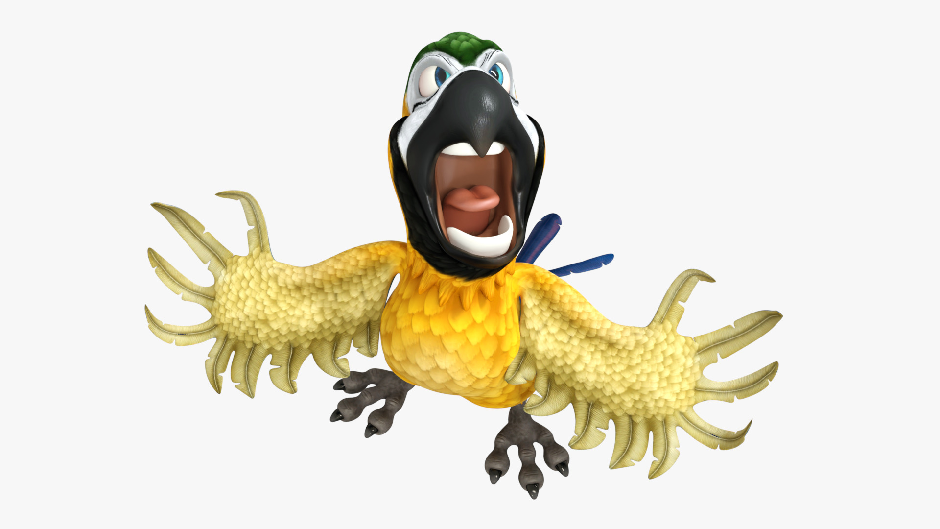 Macaw Parrot Rigged Low-poly 3D model_5