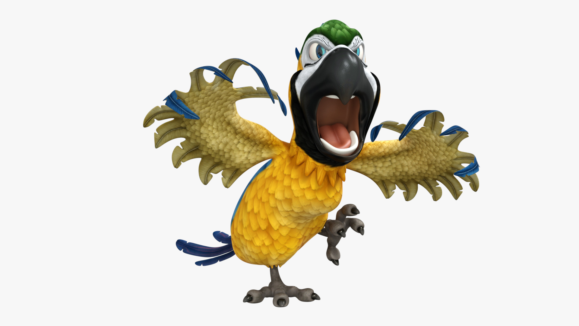 Macaw Parrot Rigged Low-poly 3D model_7