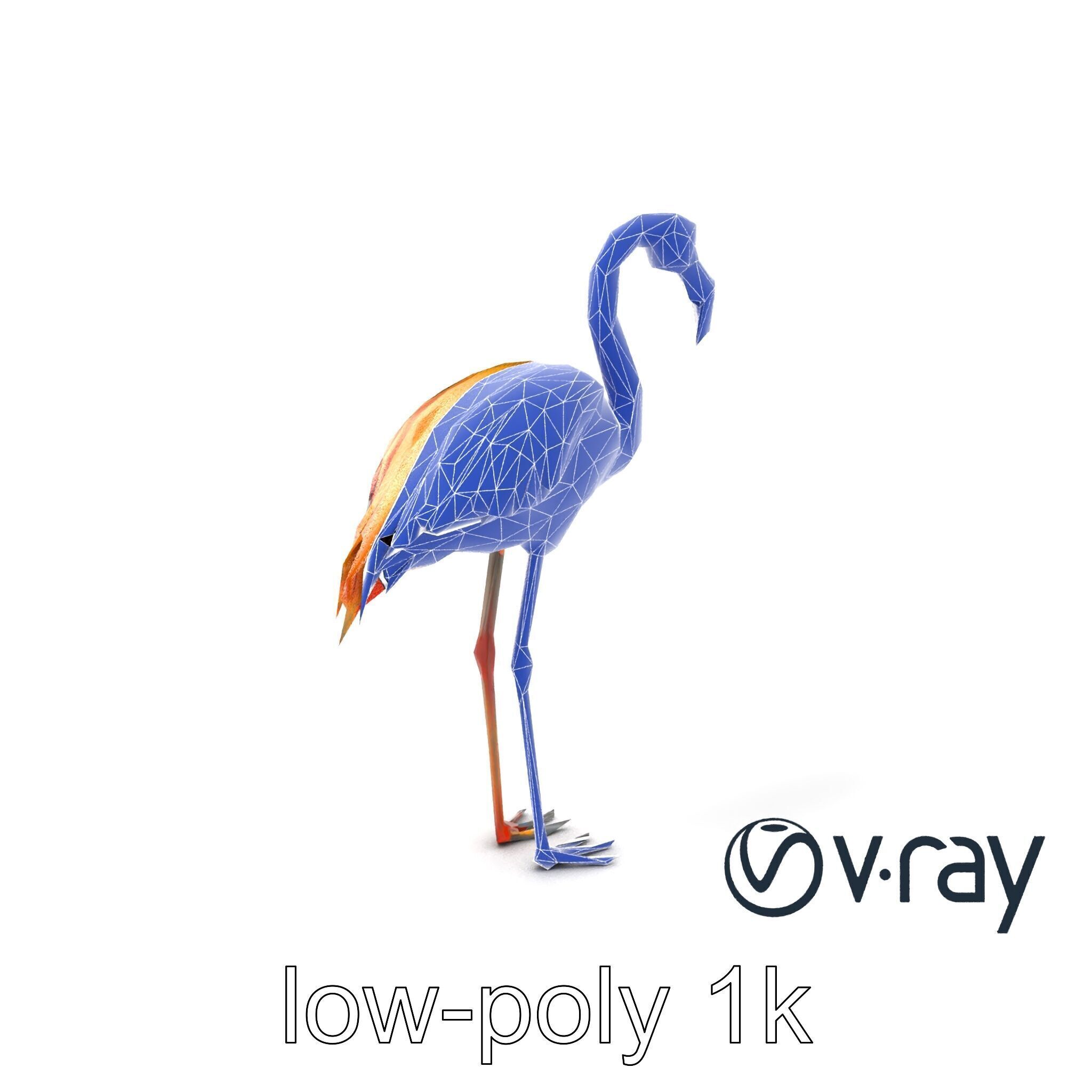 Flamingo Bird Natural Pink model pack Low-poly 3D model_20