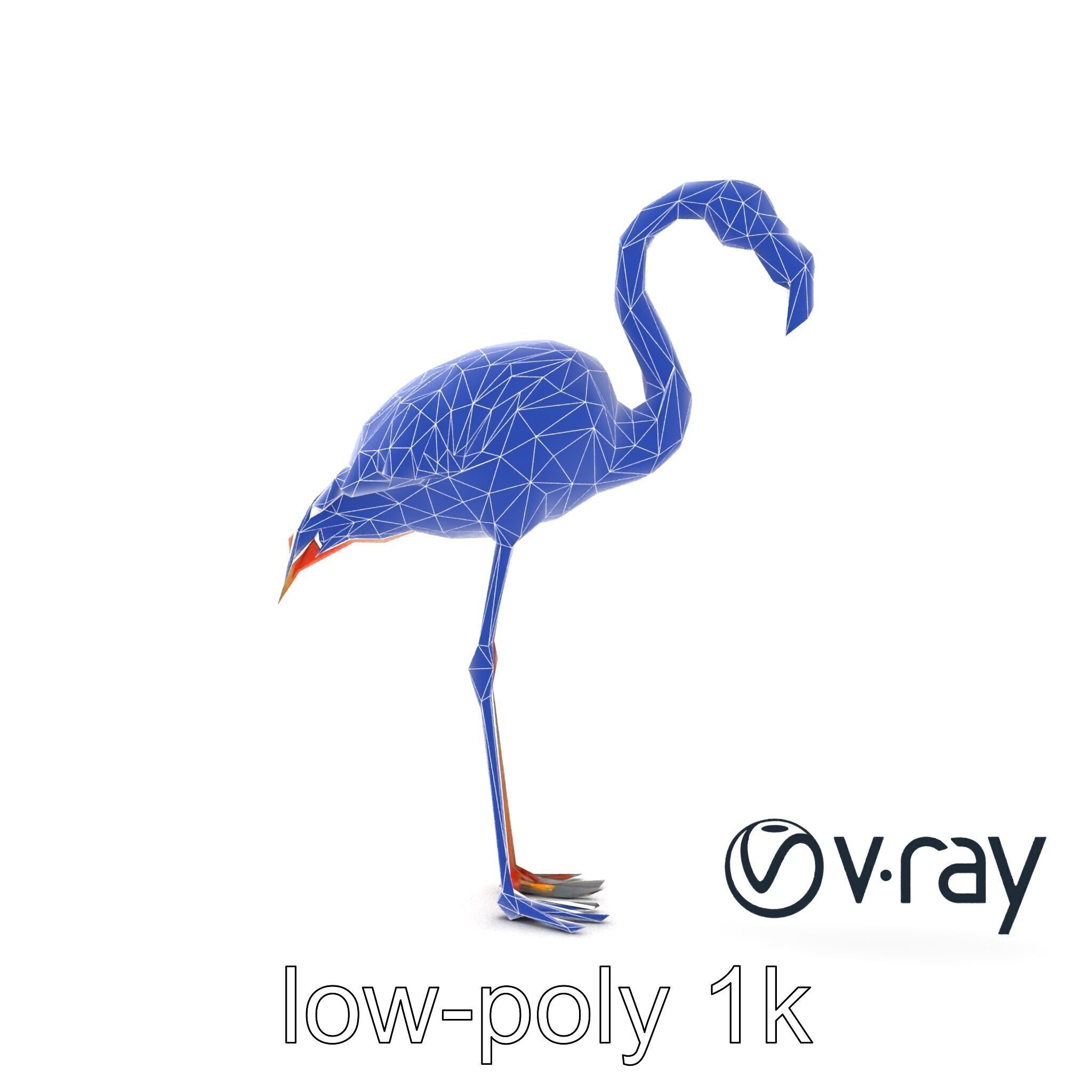 Flamingo Bird Natural Pink model pack Low-poly 3D model_17