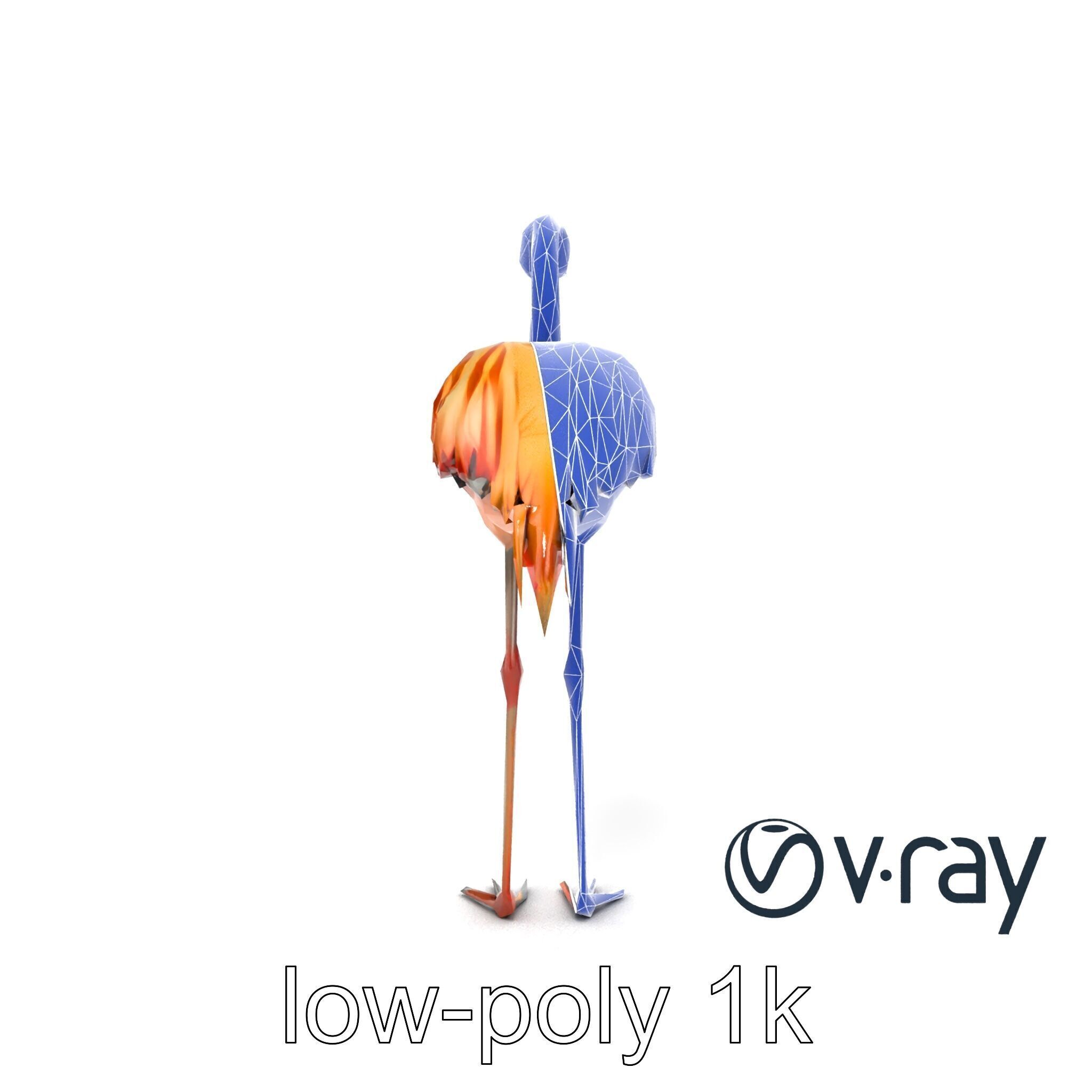 Flamingo Bird Natural Pink model pack Low-poly 3D model_24