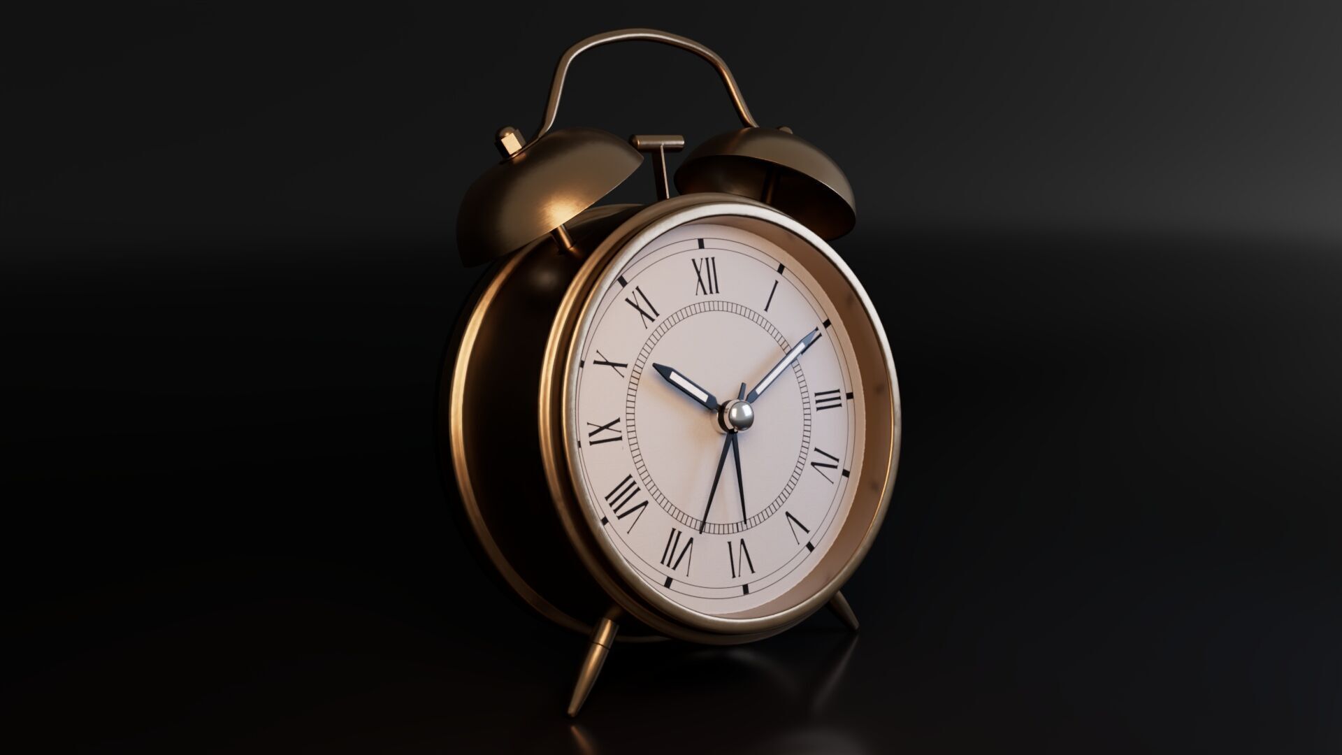 Table Clock Low-poly 3D model_1